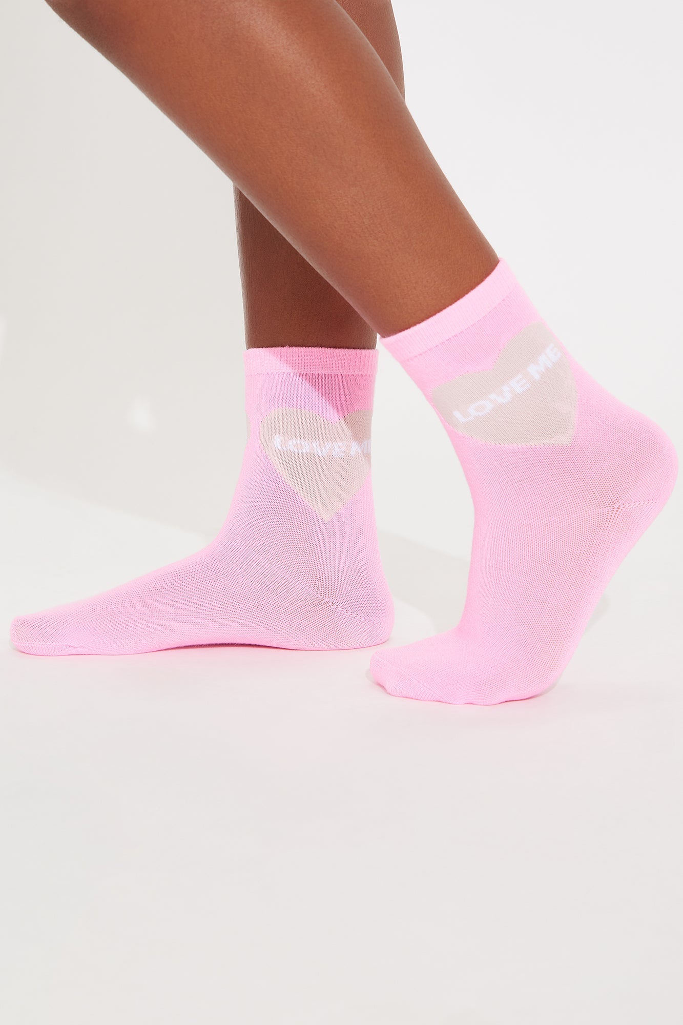 Mini Stitch 5 Pack Crew Socks - Pink
