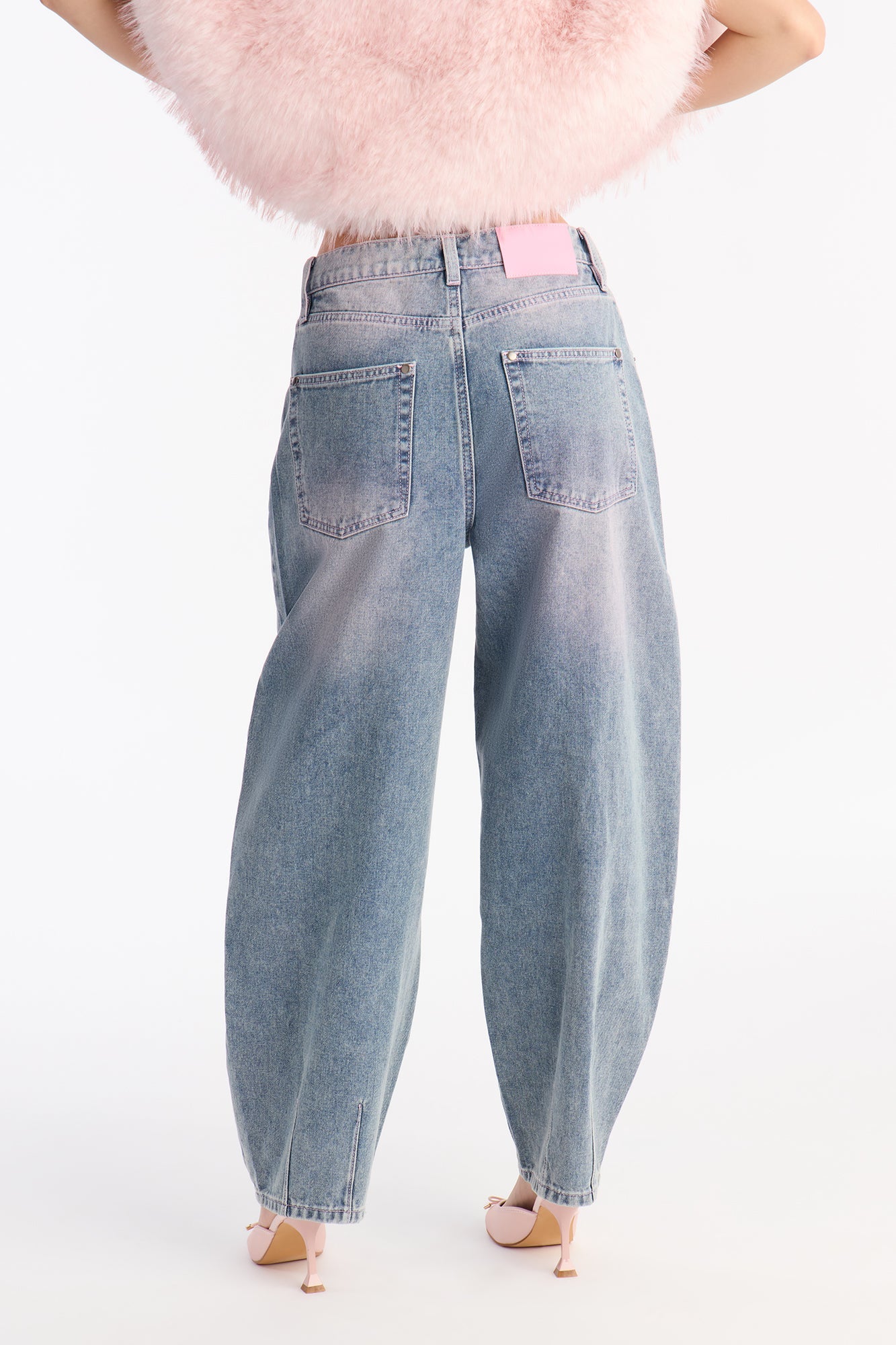 No Love Lost Pink Tinted Jeans - Light Wash