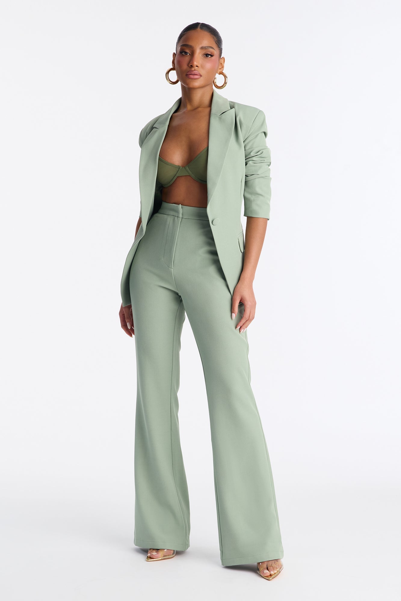 Breaking Even Flare Trouser - Herb