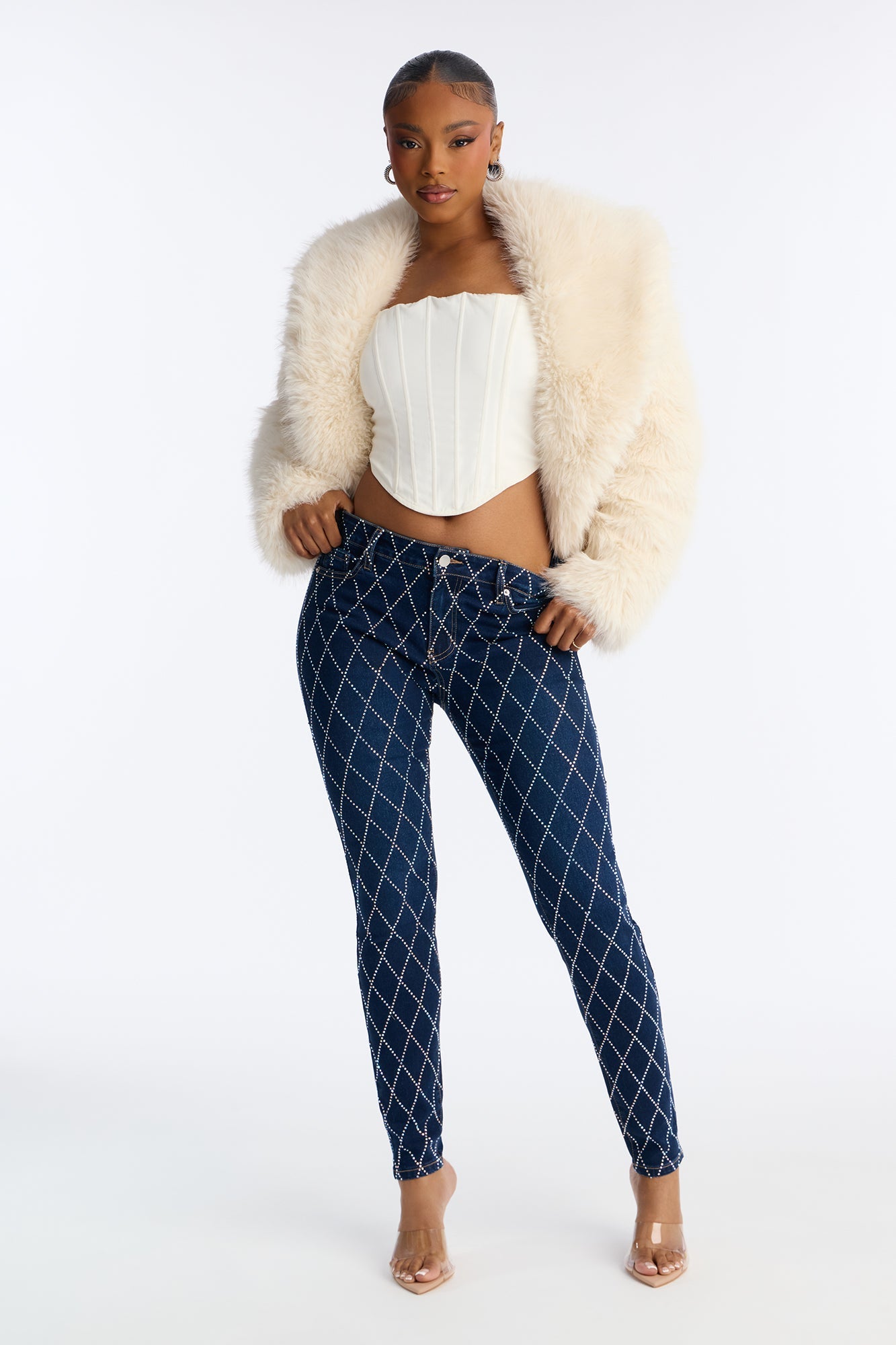 Bronx Baby Embellished Skinny Jeans - Dark Wash