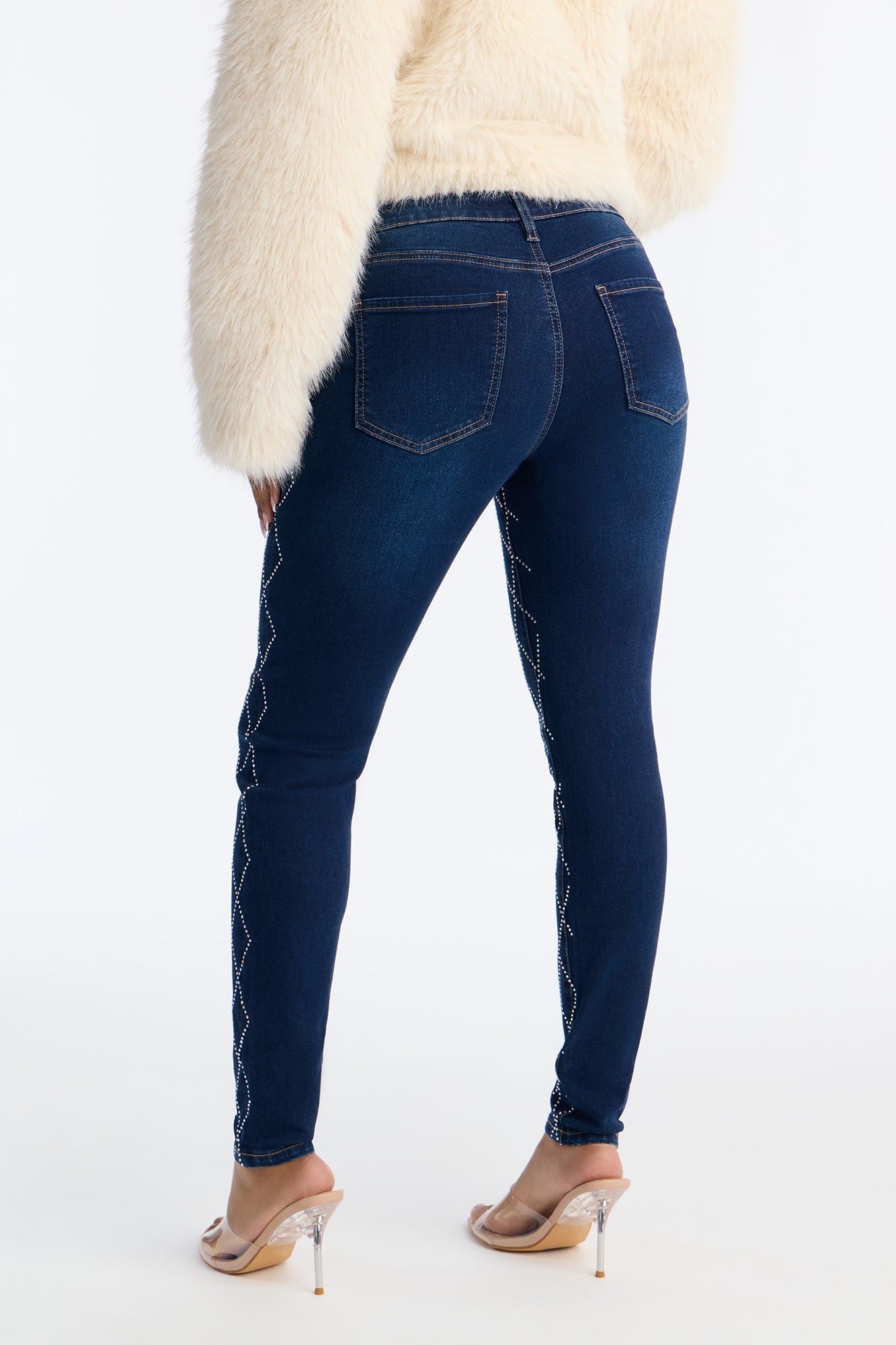 Bronx Baby Embellished Skinny Jeans - Dark Wash