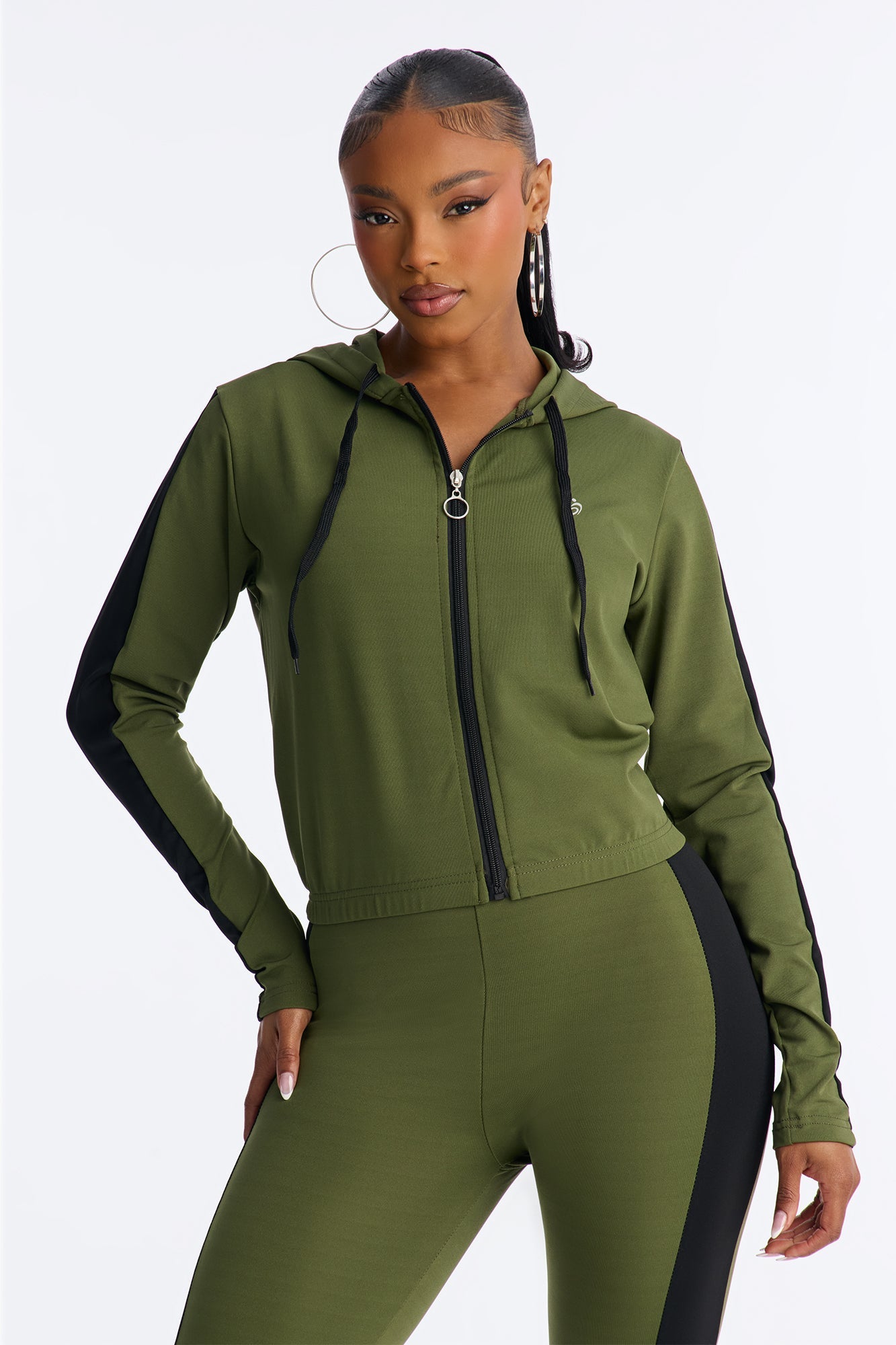 Your Everyday Seamless 2 Piece Jumpsuit Set - Olive