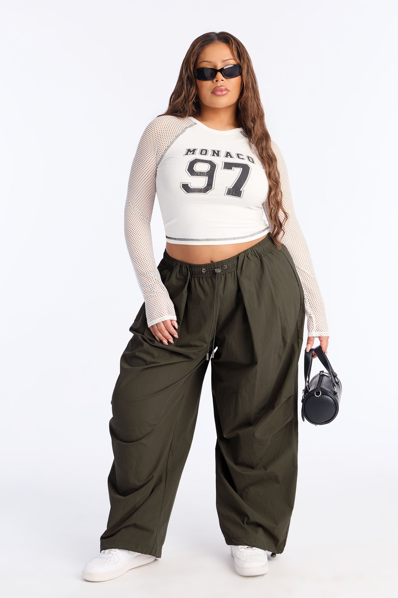 Here And Now Wide Leg Street Jogger 30″ - Olive