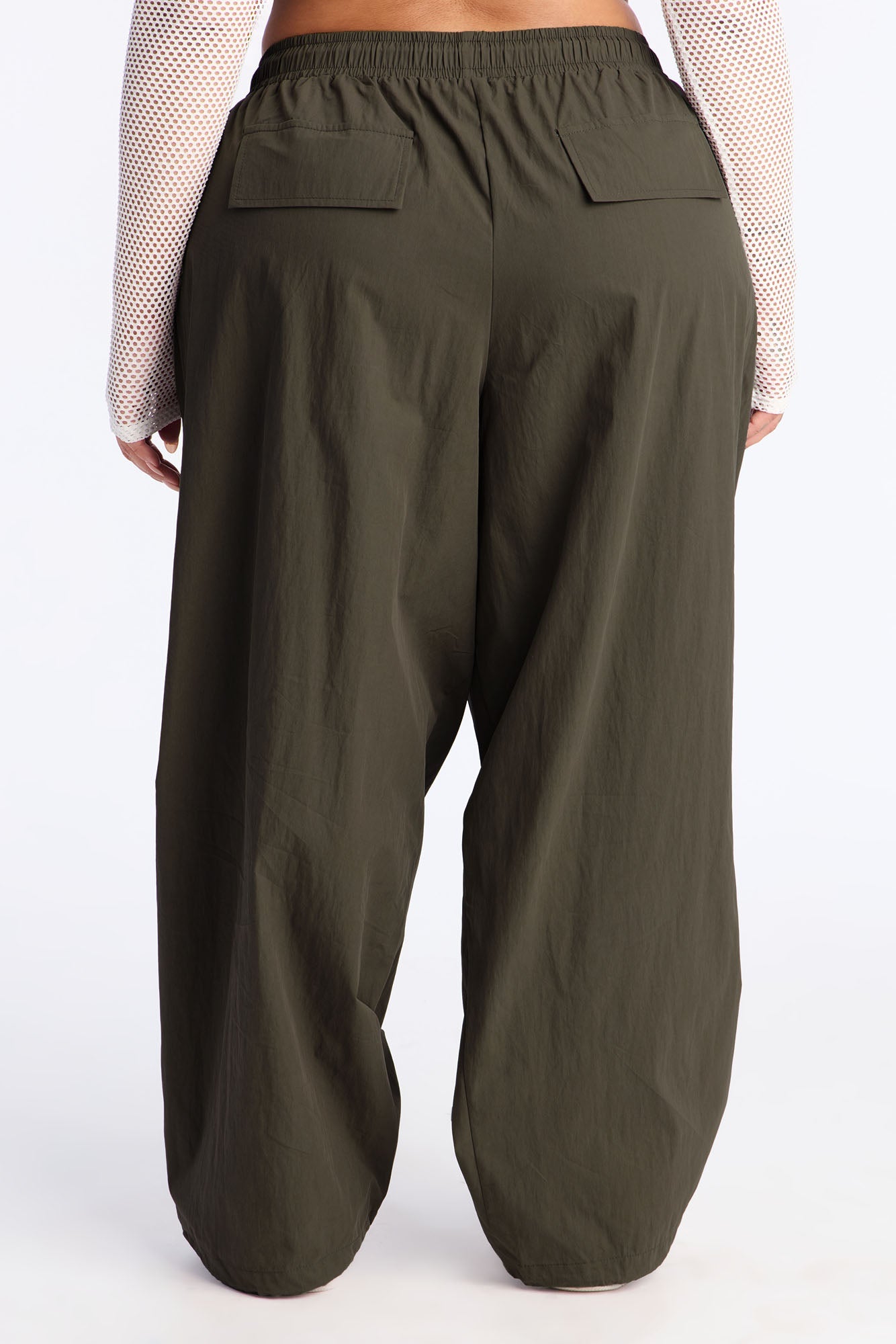 Here And Now Wide Leg Street Jogger 30″ - Olive