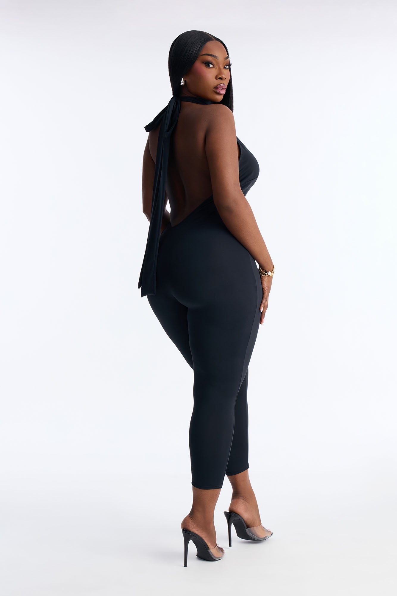 Kaia Halter Capri Catsuit - Black
