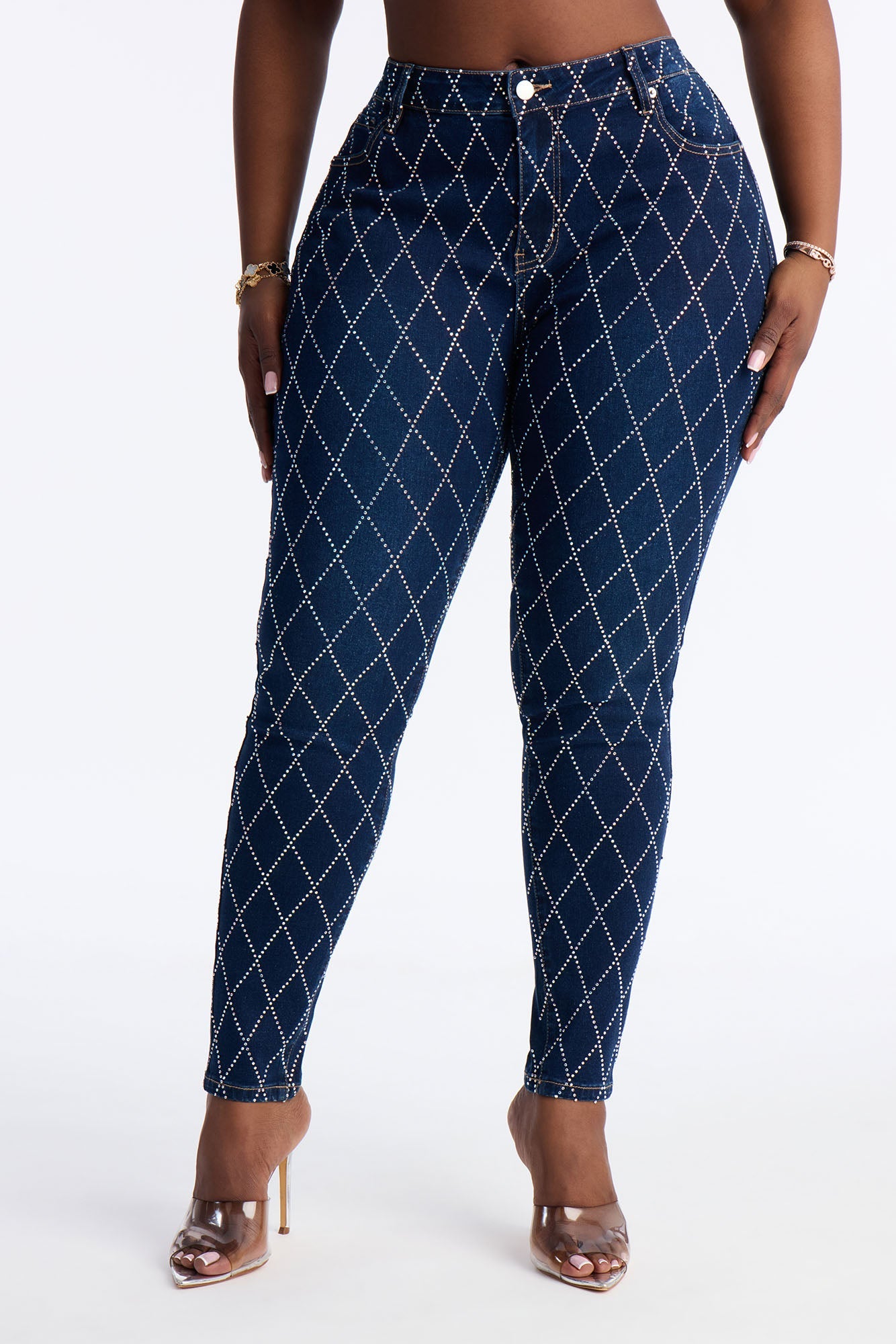 Bronx Baby Embellished Skinny Jeans - Dark Wash