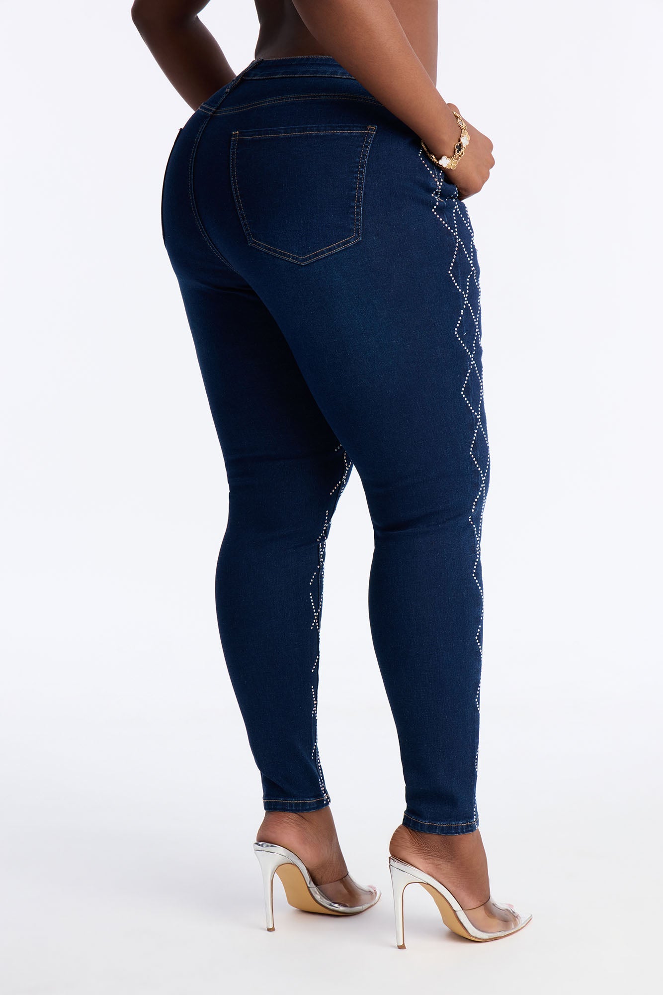 Bronx Baby Embellished Skinny Jeans - Dark Wash