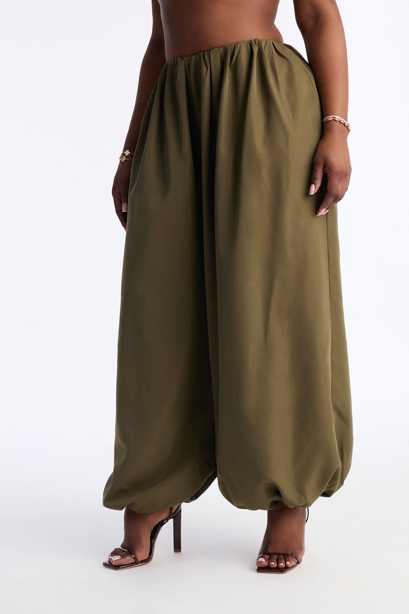 Ember Poplin Balloon Jogger Pant 31″ - Olive