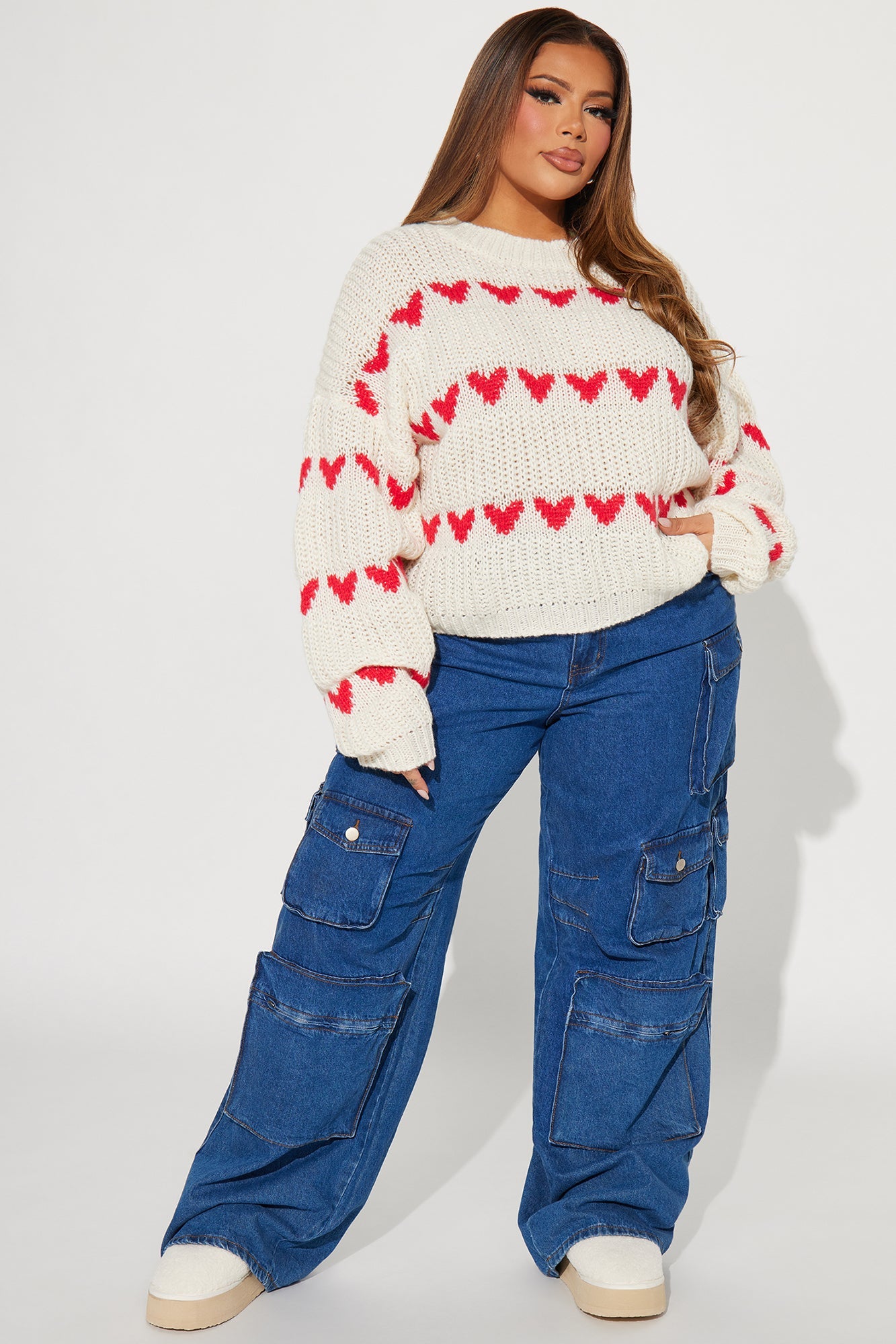 Sweetest Love Sweater - Red/White