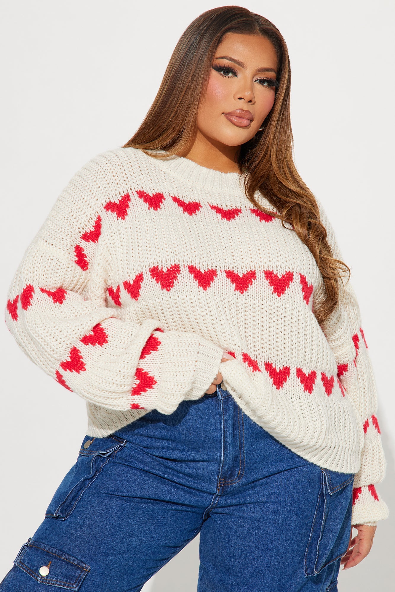 Sweetest Love Sweater - Red/White