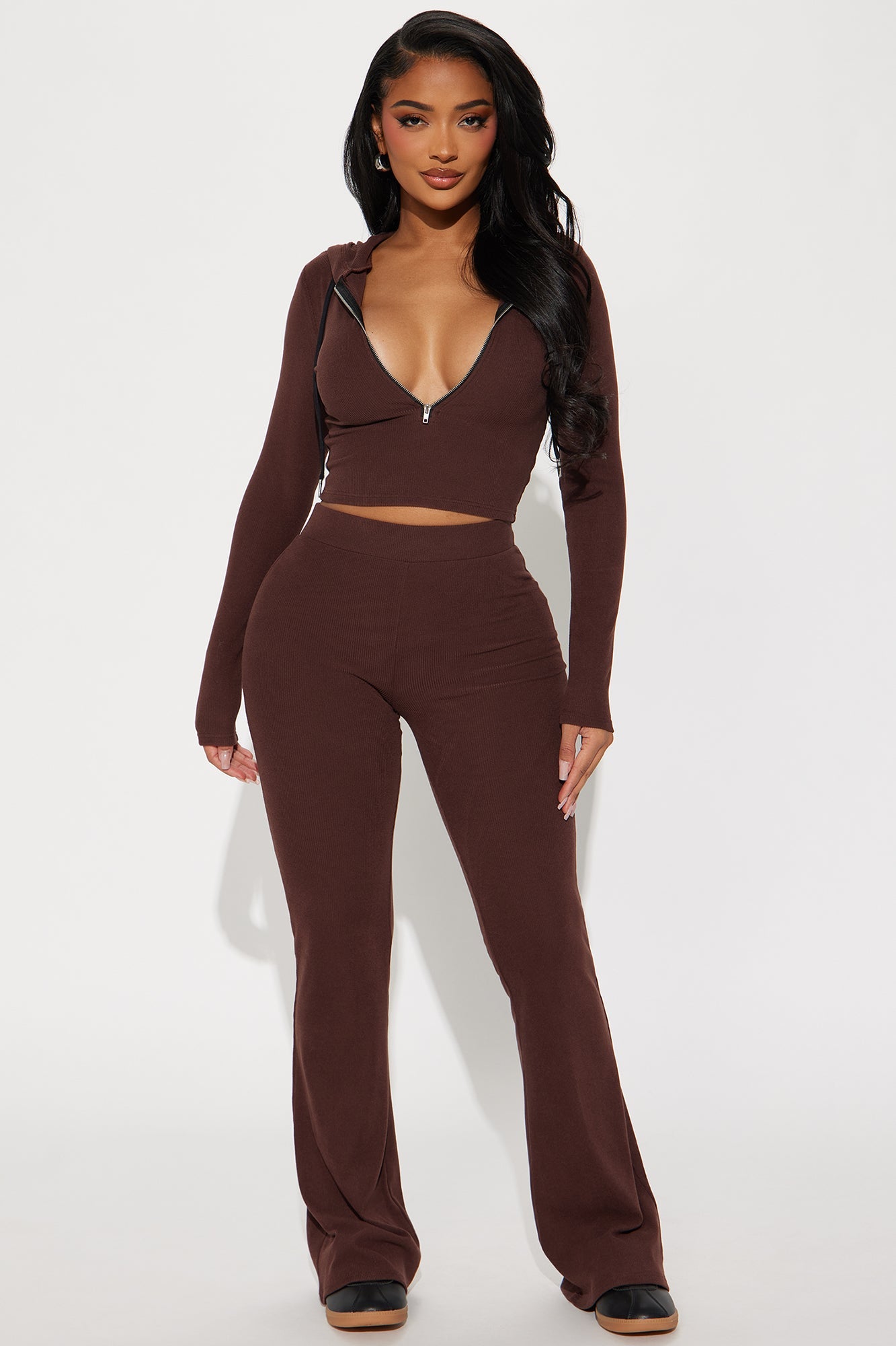 On To Go Hoodie Pant Set - Brown