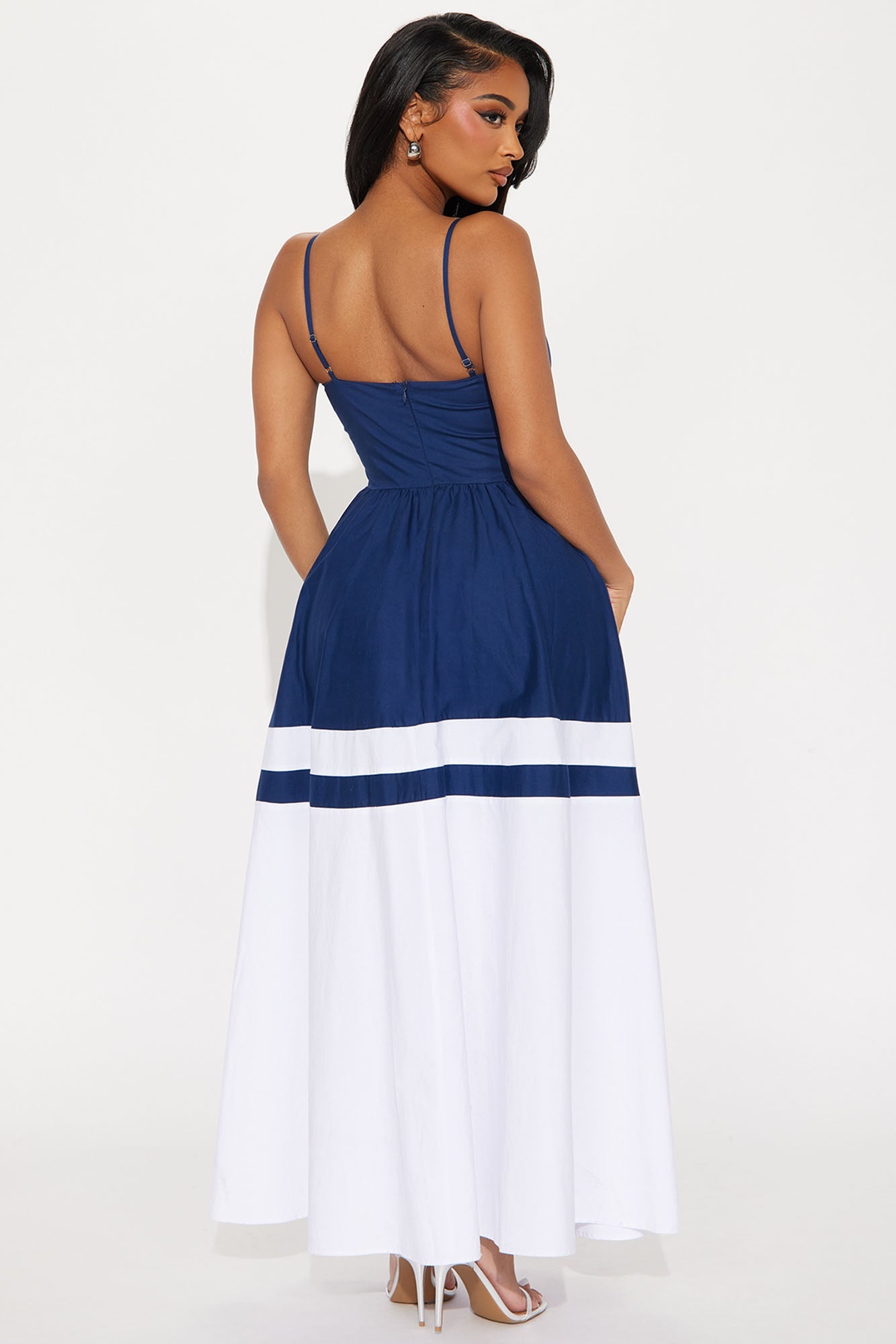Susie Poplin Maxi Dress - Navy/combo