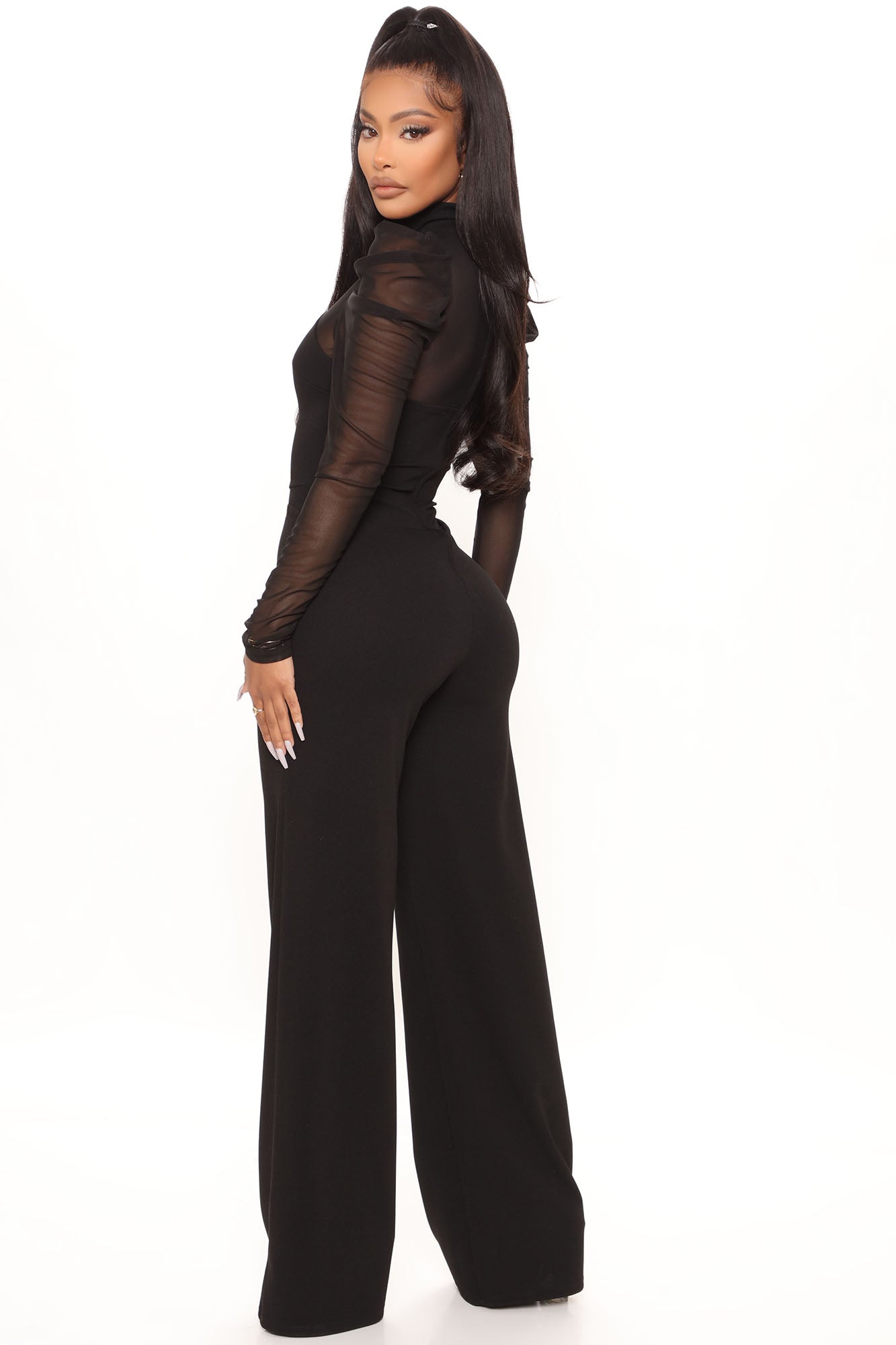 Keep It Classy Mesh Jumpsuit - Black