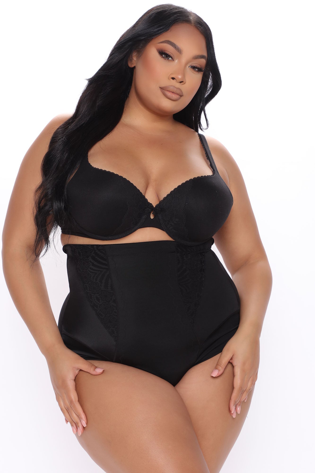 Dorinda High Waist Shaping Thong - Black