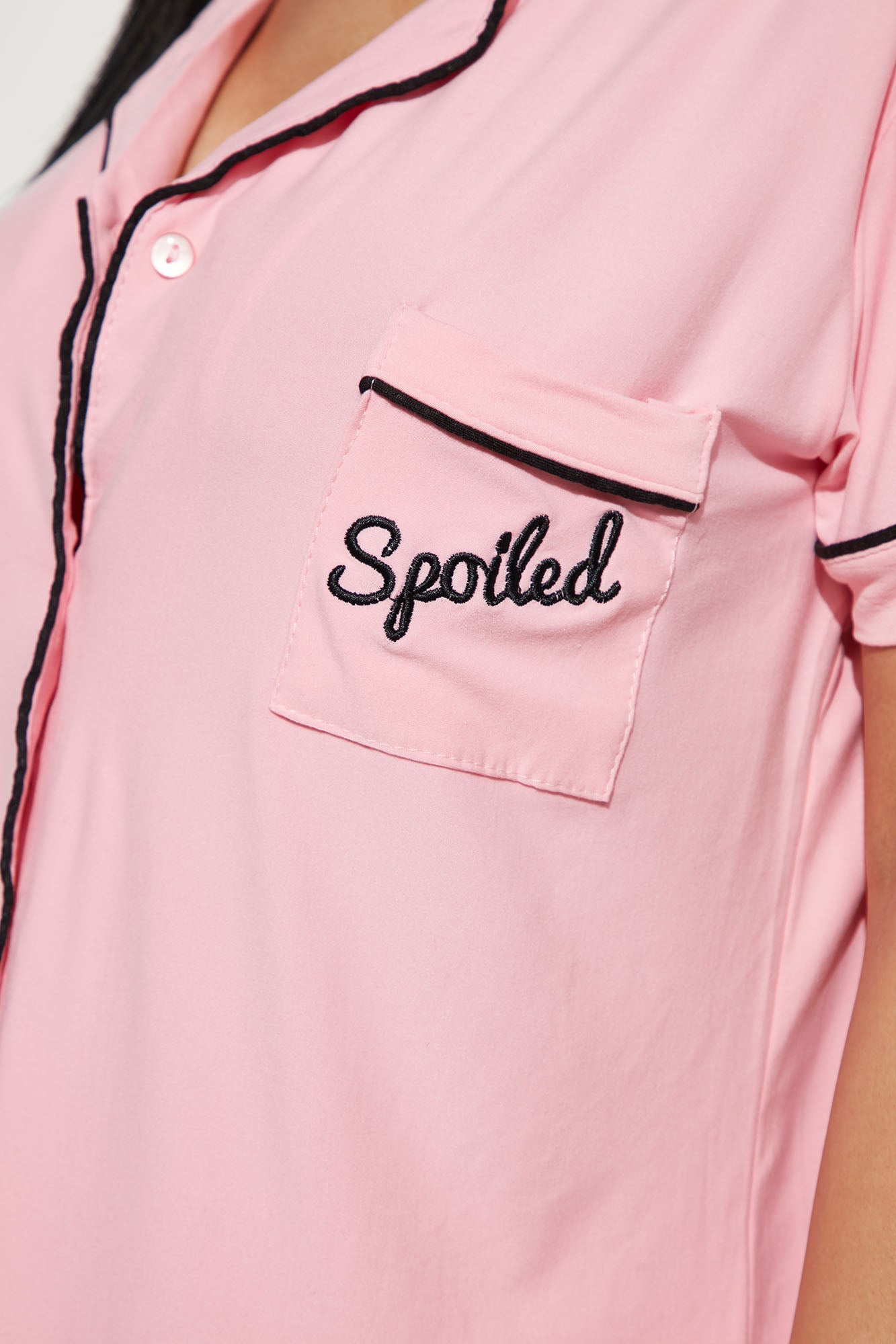 Spoiled Vibes PJ Short Set - Pink