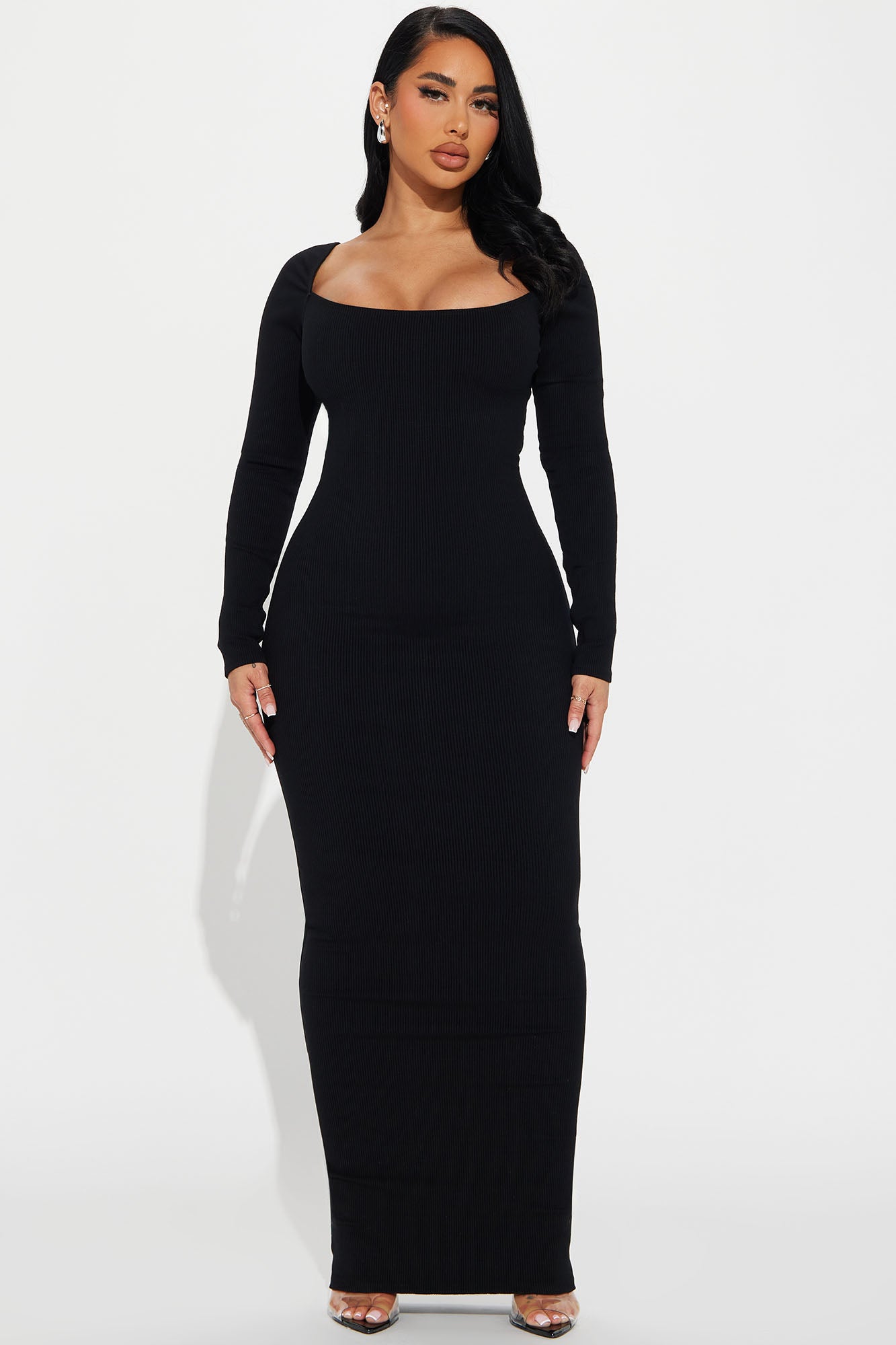 Clara Snatched Maxi Dress - Black