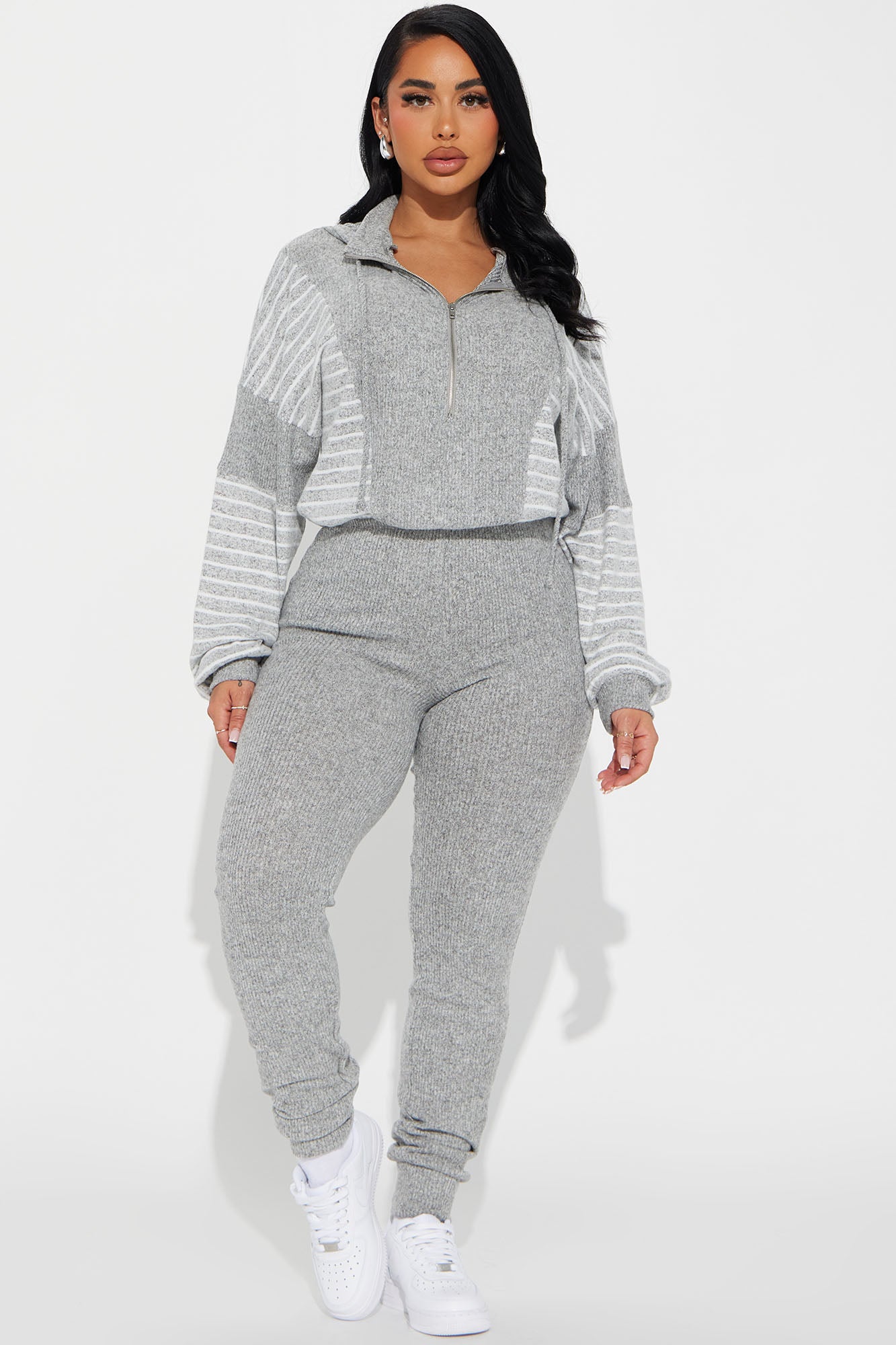 Chill Day Off Jumpsuit - Heather Grey