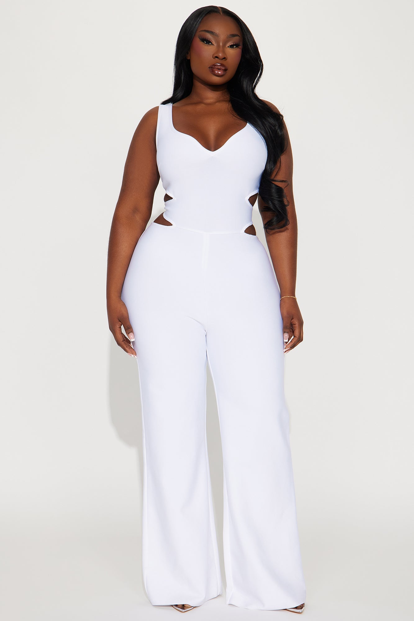 On The Stage Bandage Jumpsuit - White