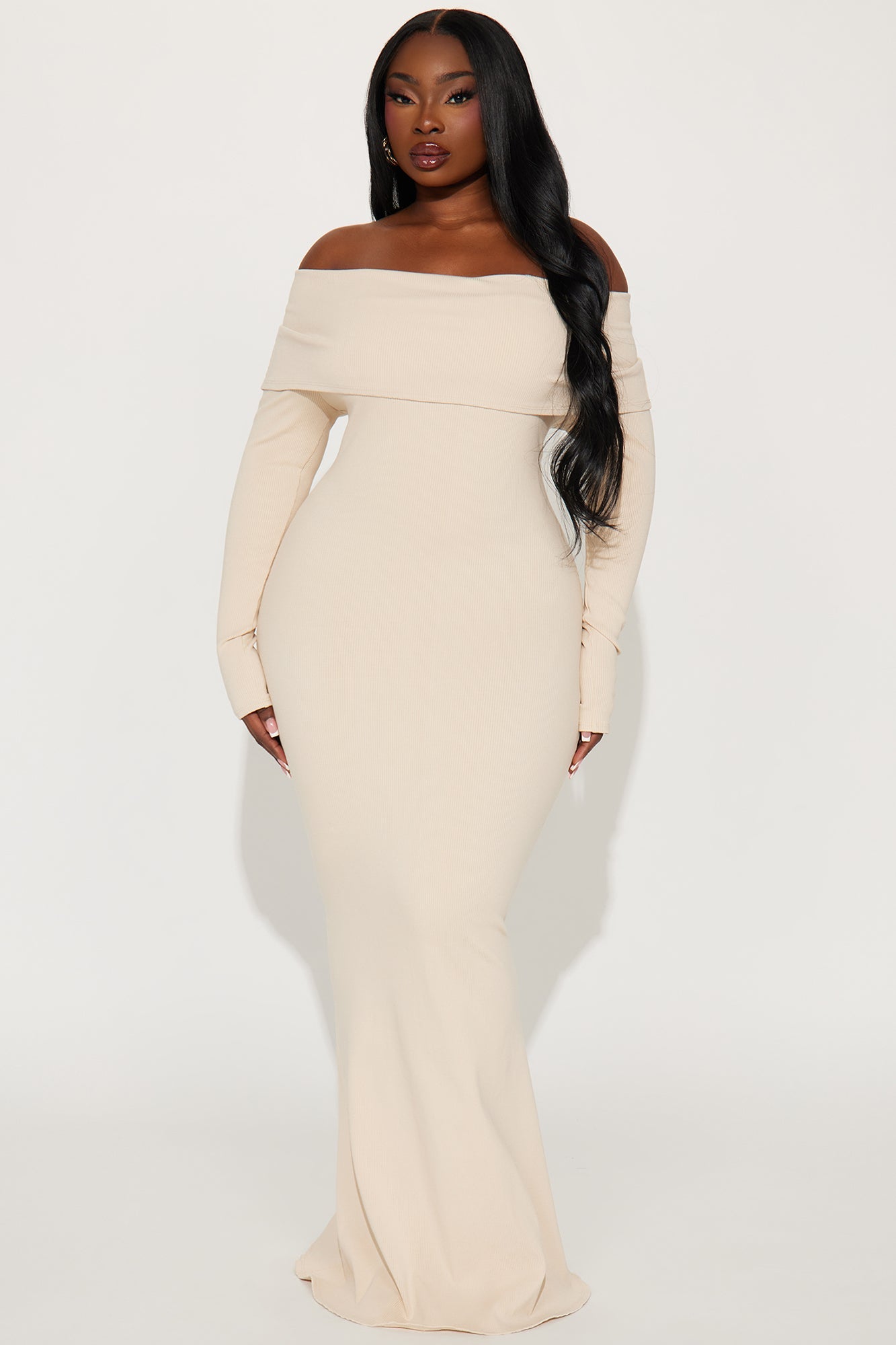 Nayeli Snatched Maxi Dress - Cream