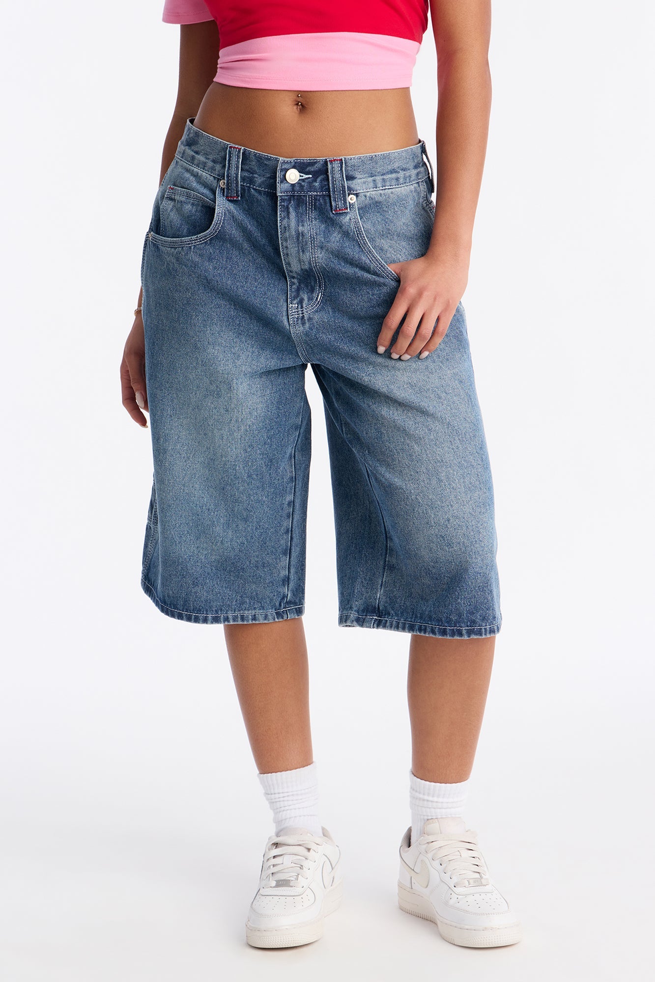 Have A Day Carpenter Denim Jorts - Medium Wash