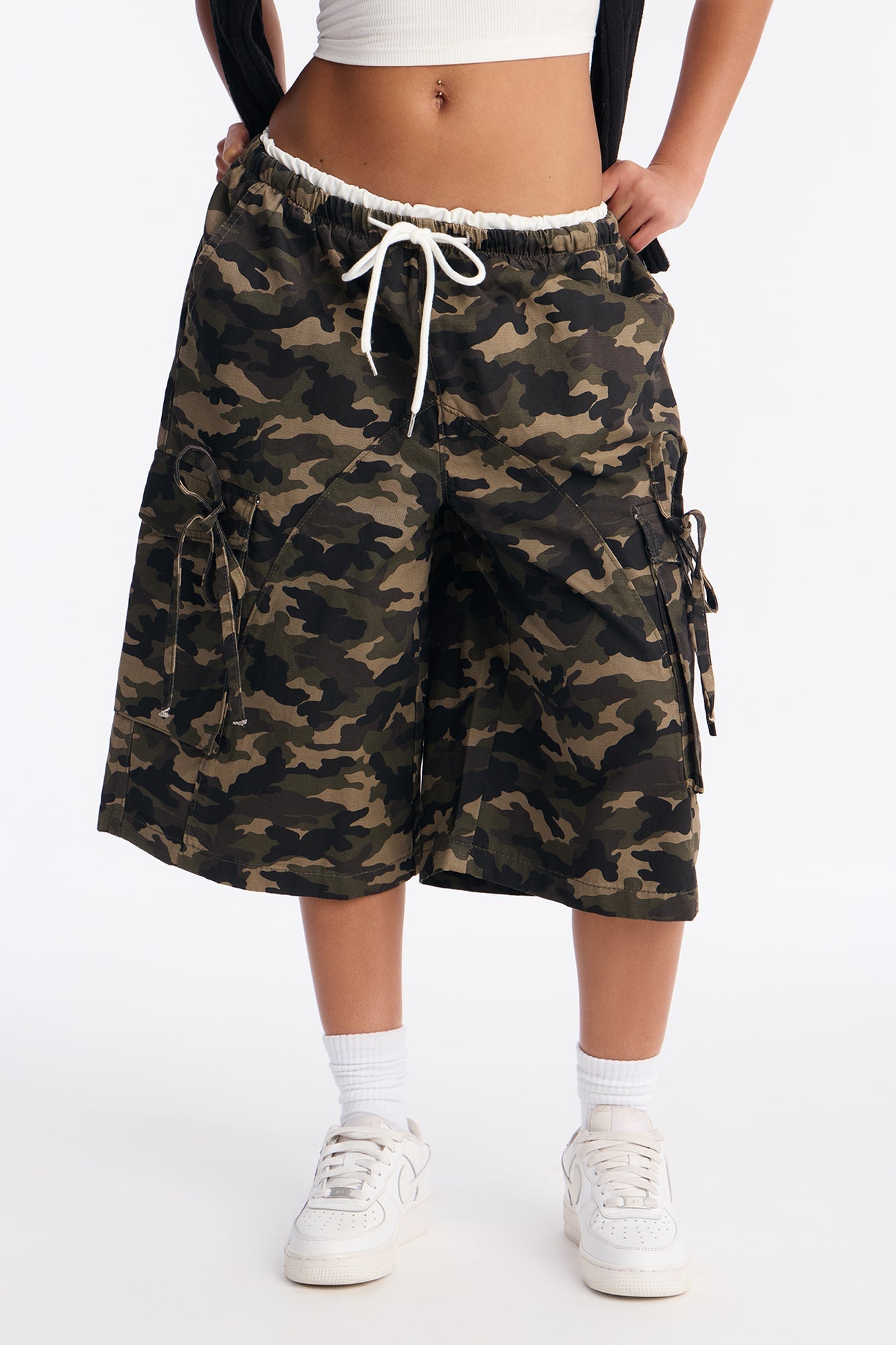 Cool Girl Boxer Waistband Camo Bermuda Short - Camouflage