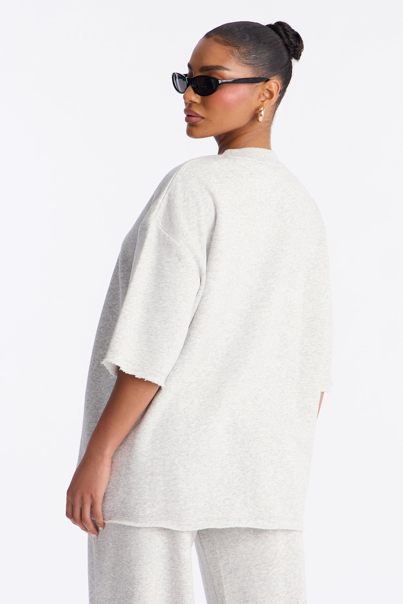 The Crew Fleece T Shirt - Heather Grey