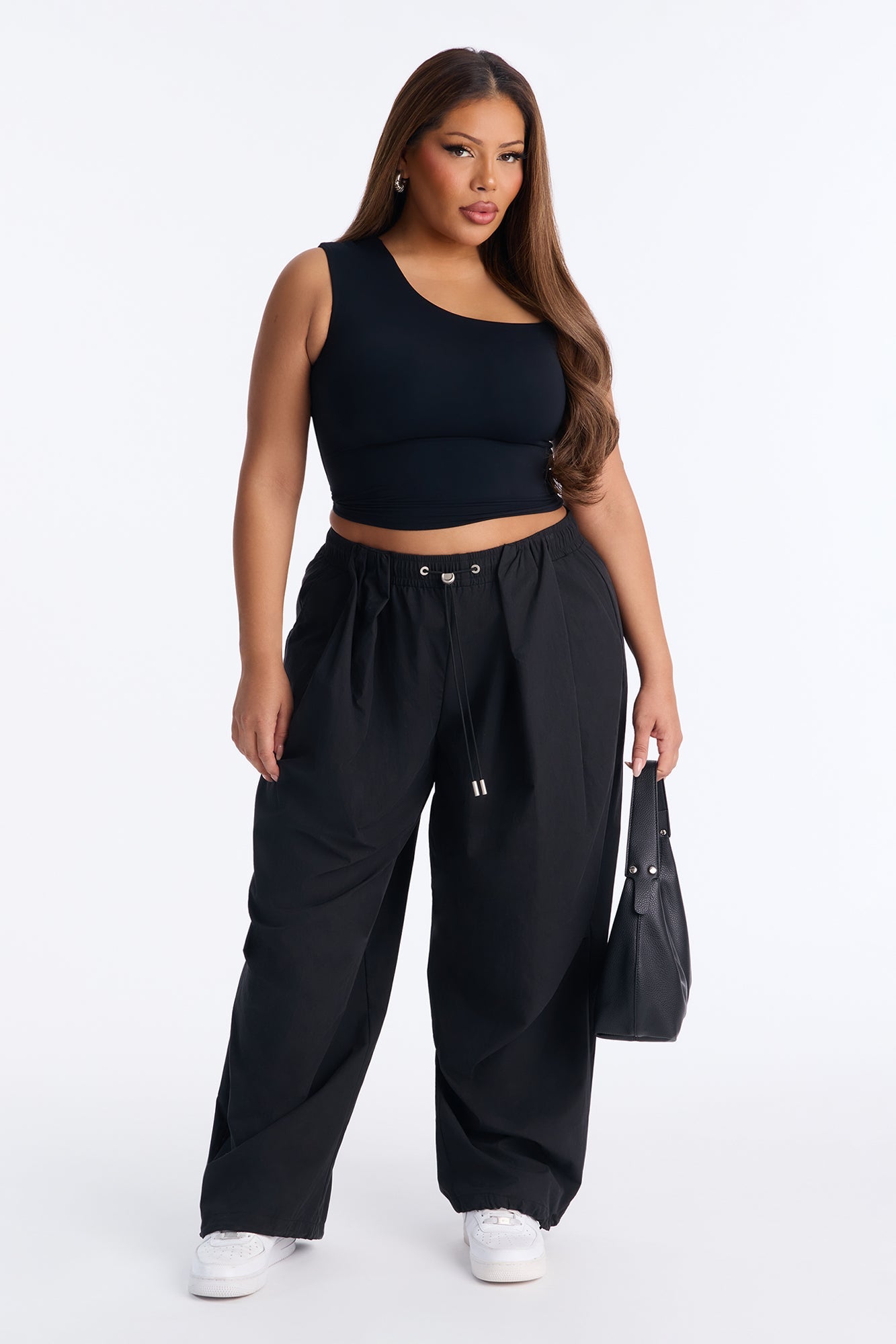 Here And Now Wide Leg Street Jogger 30″ - Black