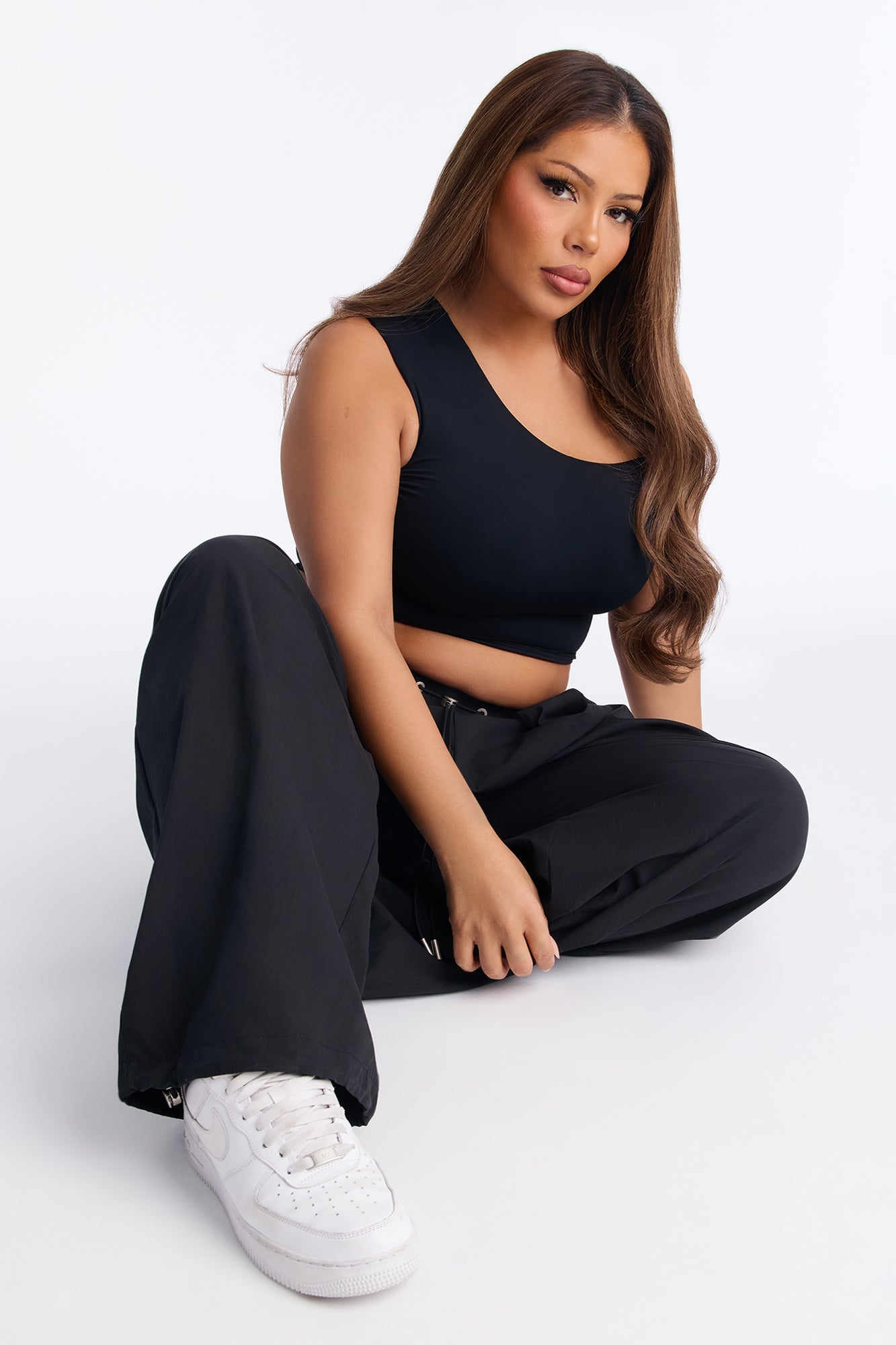 Here And Now Wide Leg Street Jogger 30″ - Black