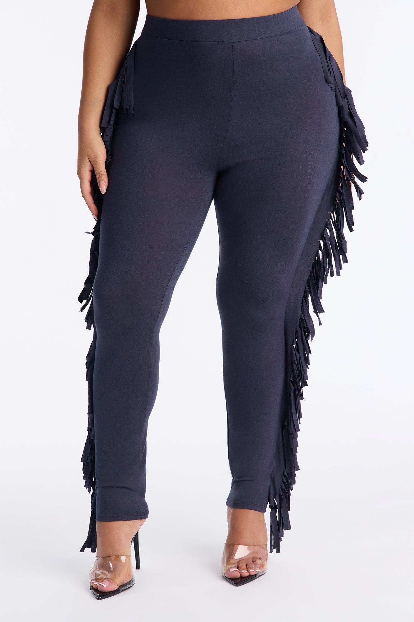 Shake It Like a Fringe Shaker Legging - Charcoal