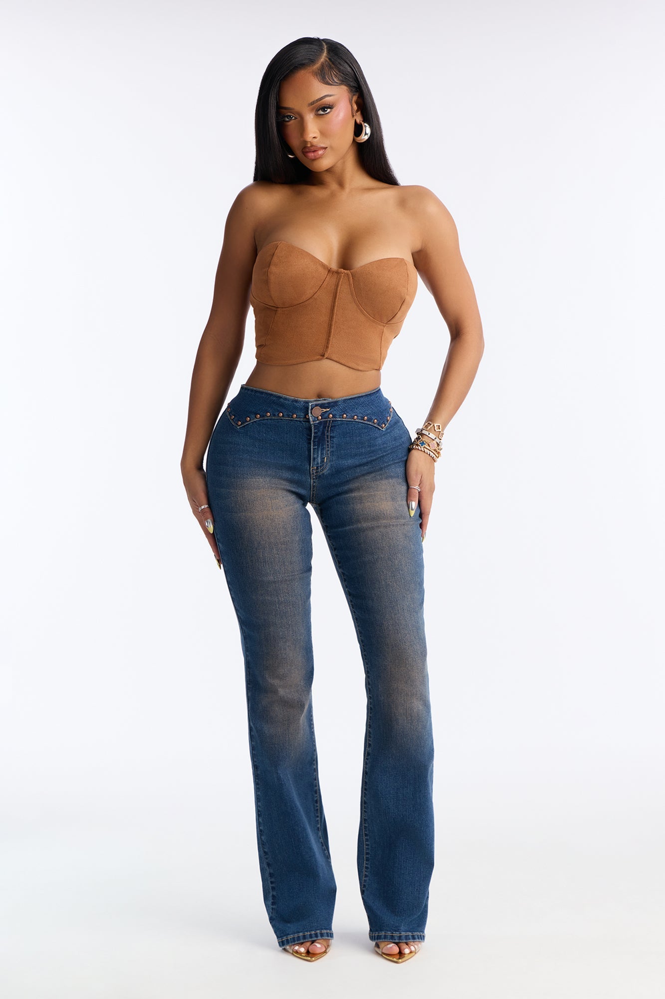 Lone Star Girl Embellished Bootcut Jeans - Medium Wash
