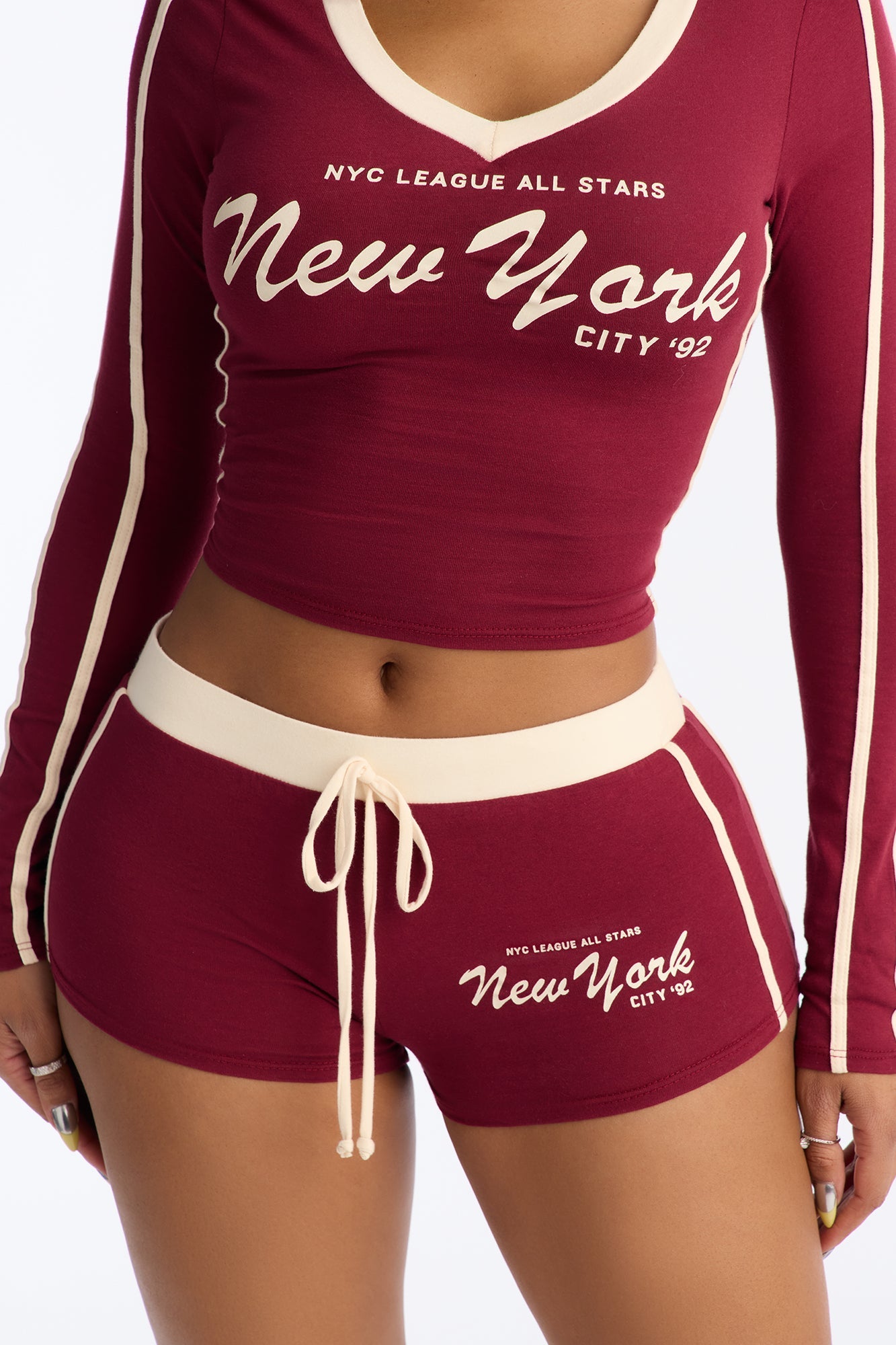 New York City Micro Short Set - Burgundy