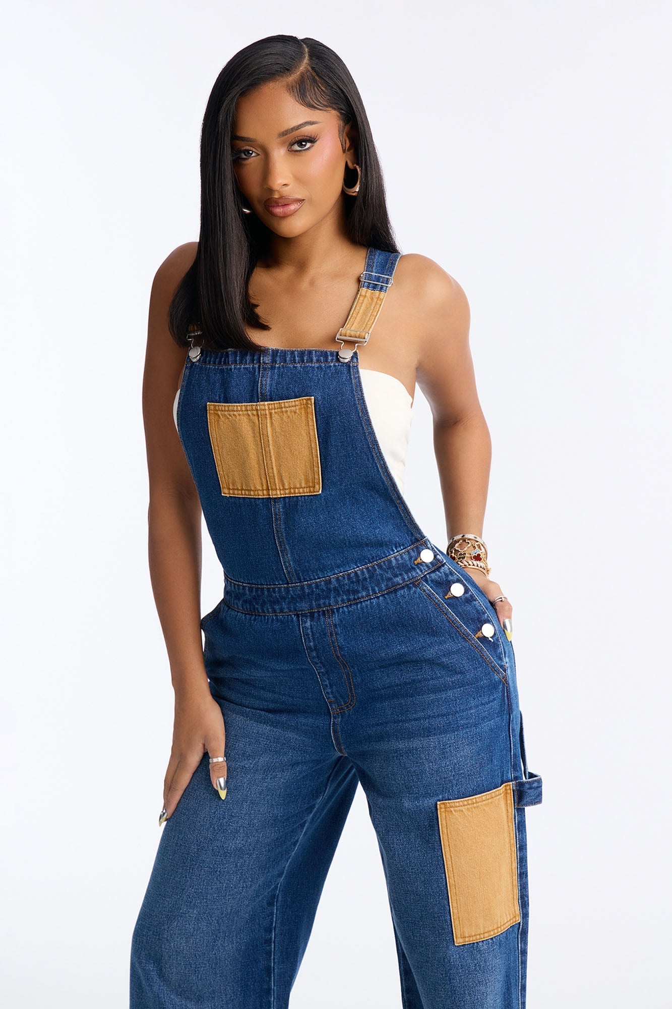 Busy Crafting Denim Overalls - Dark Wash