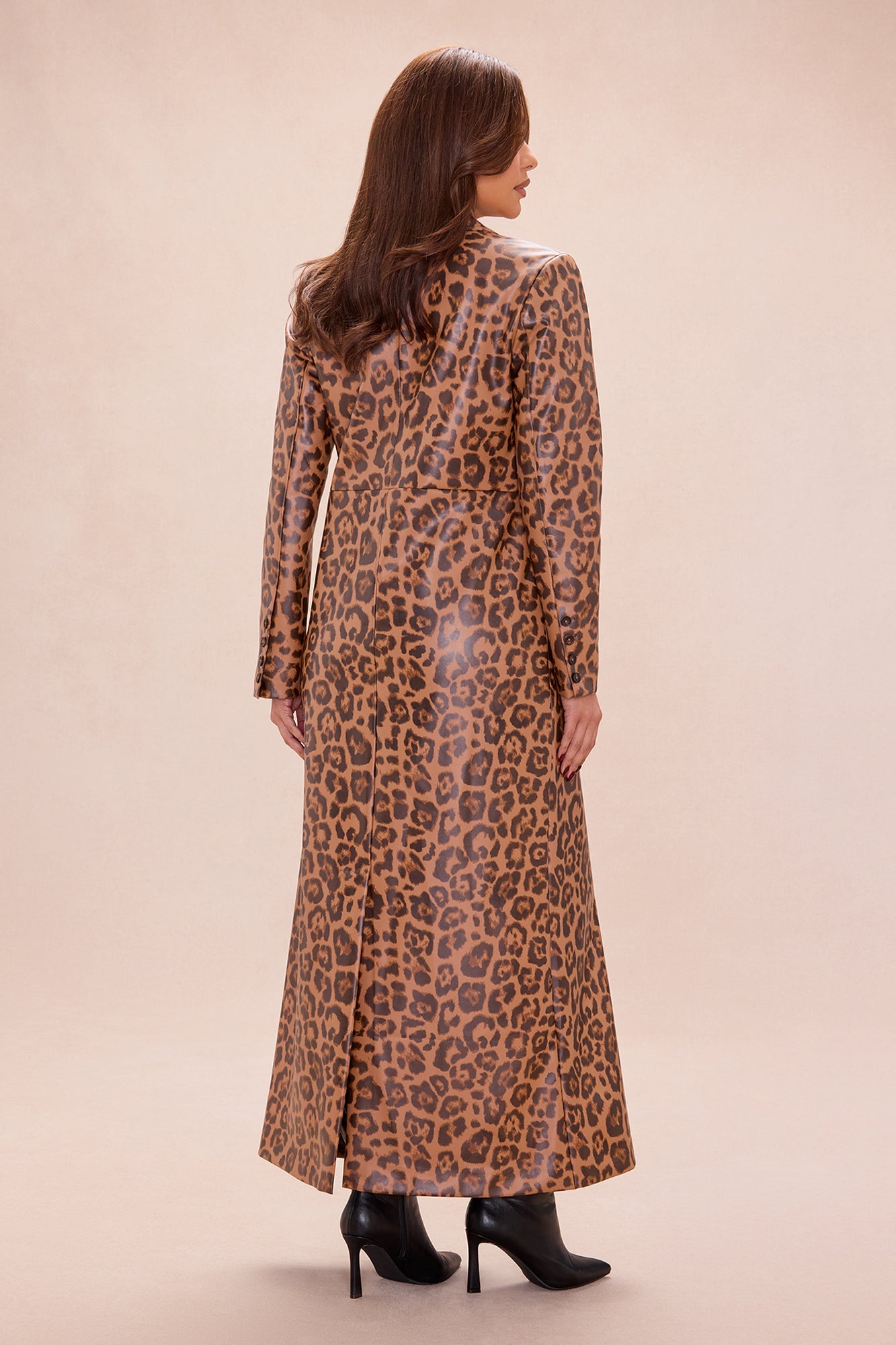 Wild Side Faux Leather Short Set - Brown/combo