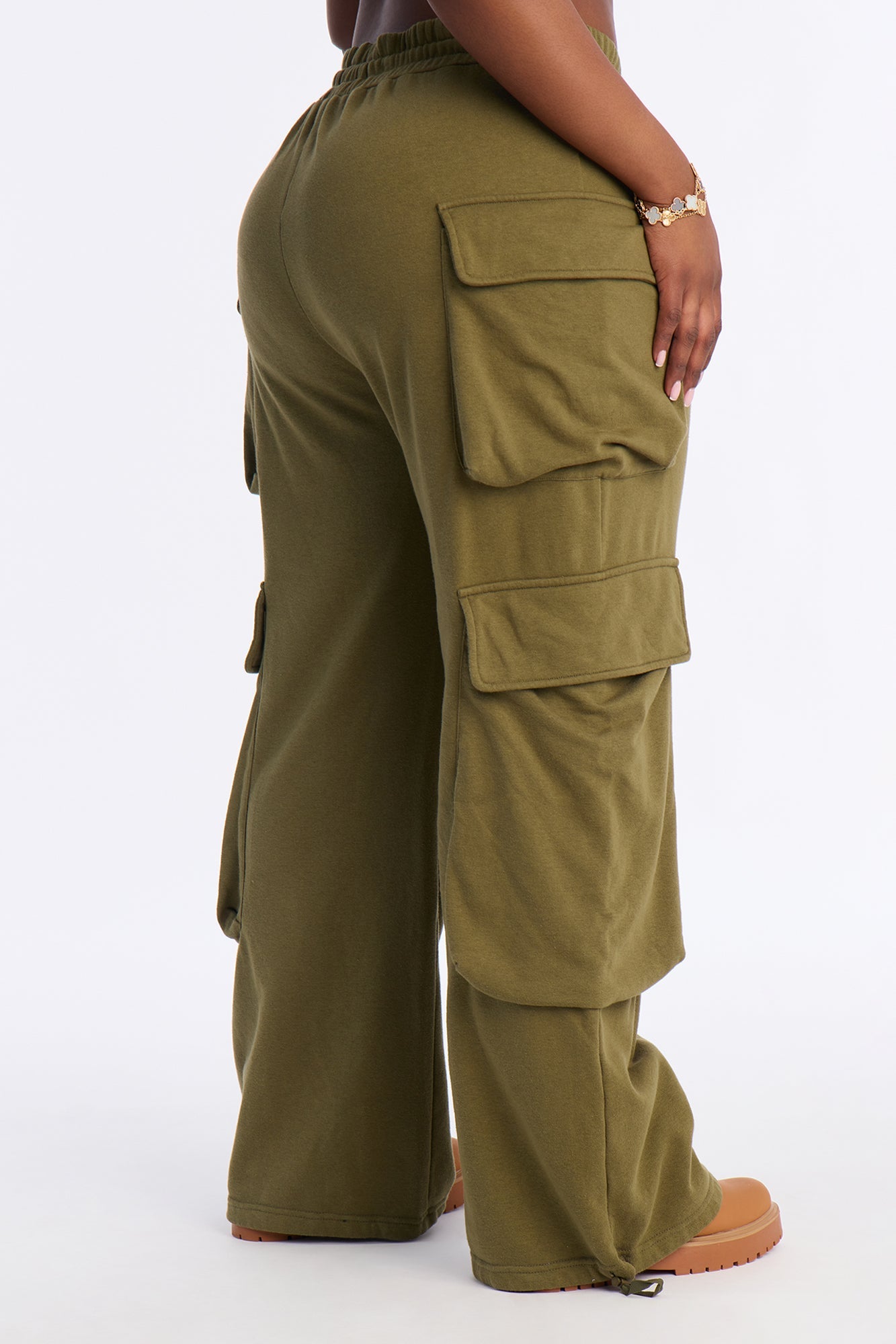 Kayla Cargo Sweatpants - Olive