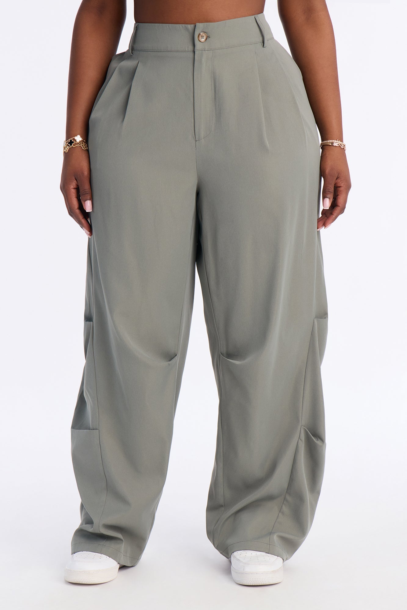 Reese Mid Rise Barrel Leg Pant 31″ - Sage