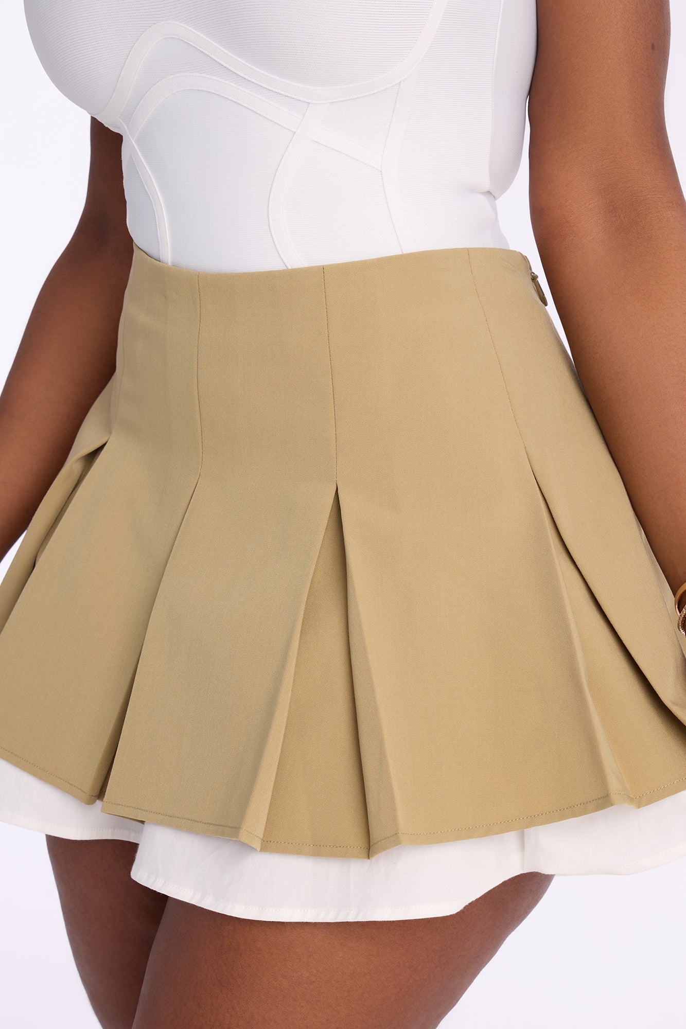 Marcella Pleated Skort - Olive/combo