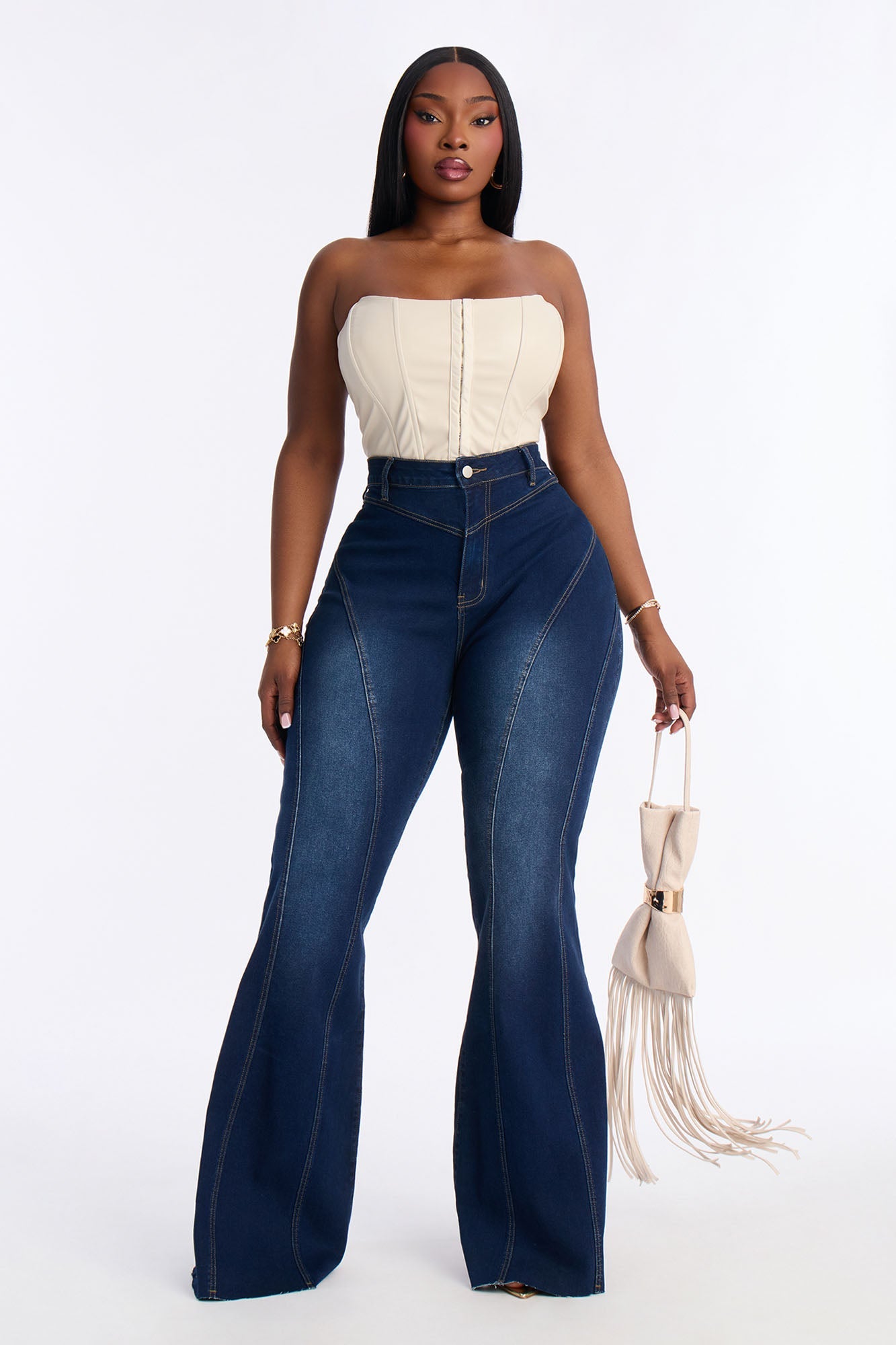 Vivienne Stretch Flare Leg Jeans - Dark Wash