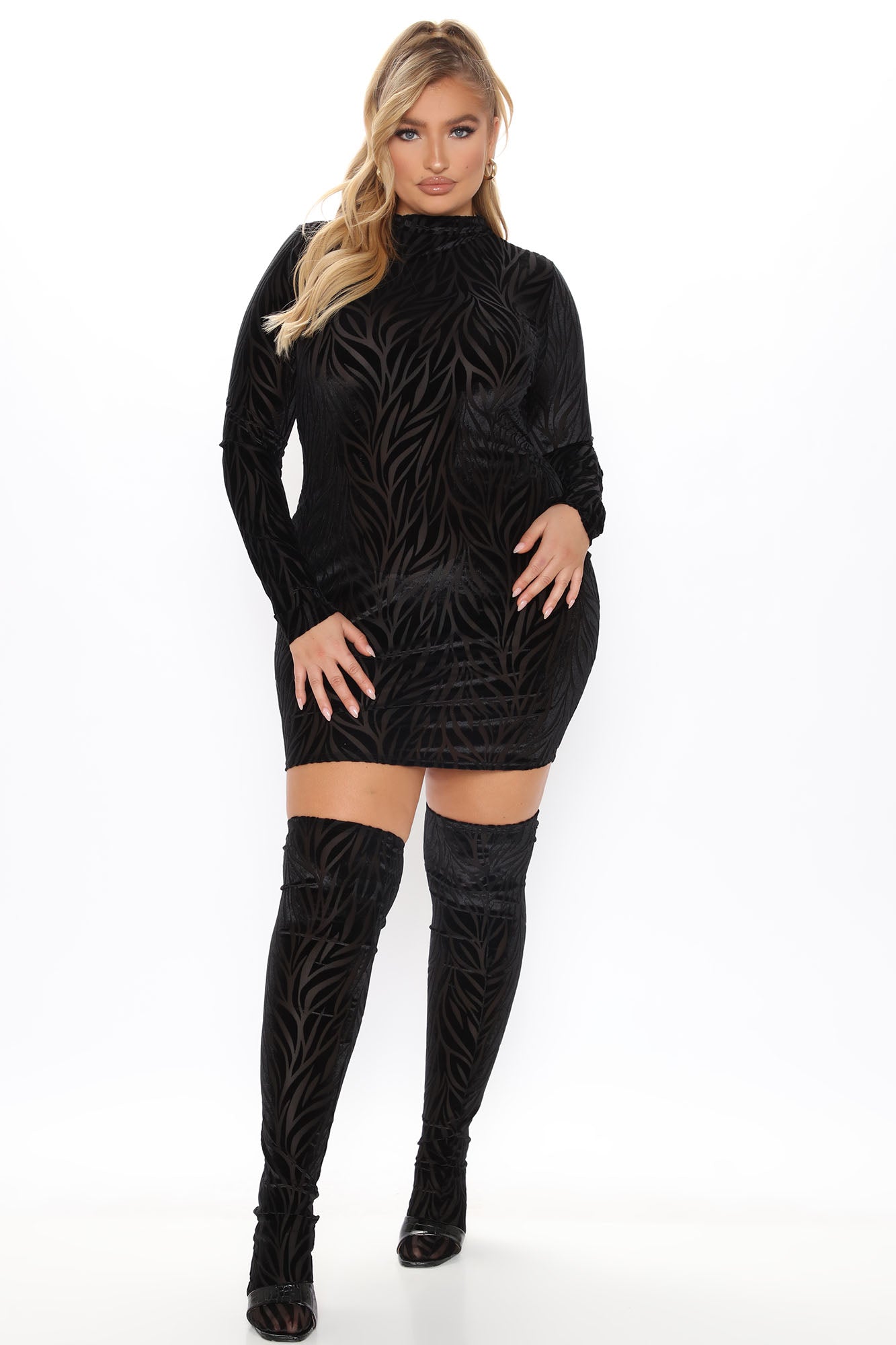Out For A Wild Night Mini Dress Set - Black