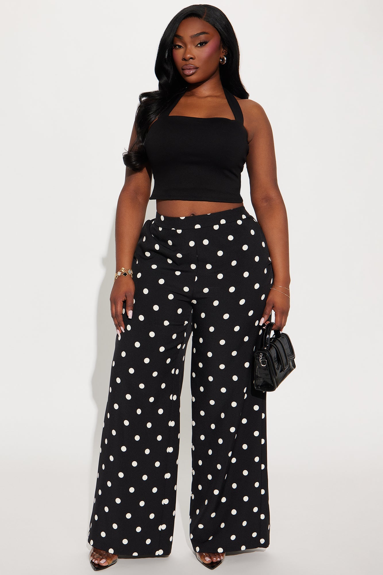 Lucelia Polka Dot Trouser Pant - Black/White