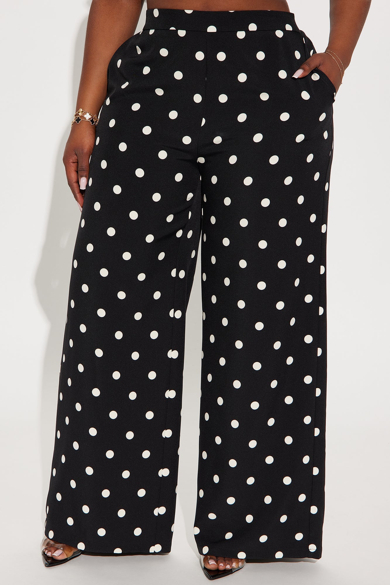 Lucelia Polka Dot Trouser Pant - Black/White