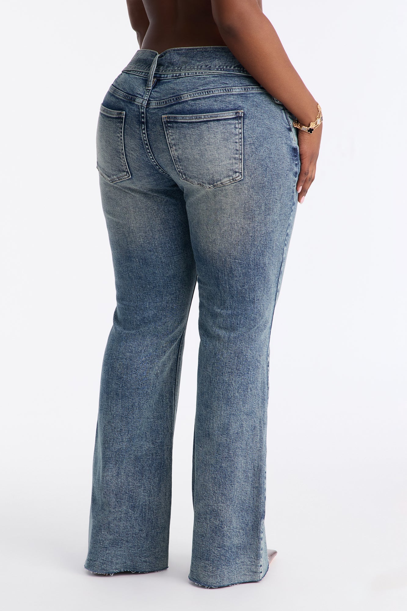 Moment Of Glory Low Rise Flare Jeans - Vintage Wash