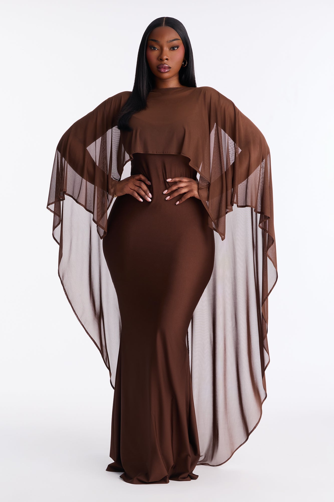 Staying True Satin Maxi Dress - Chocolate