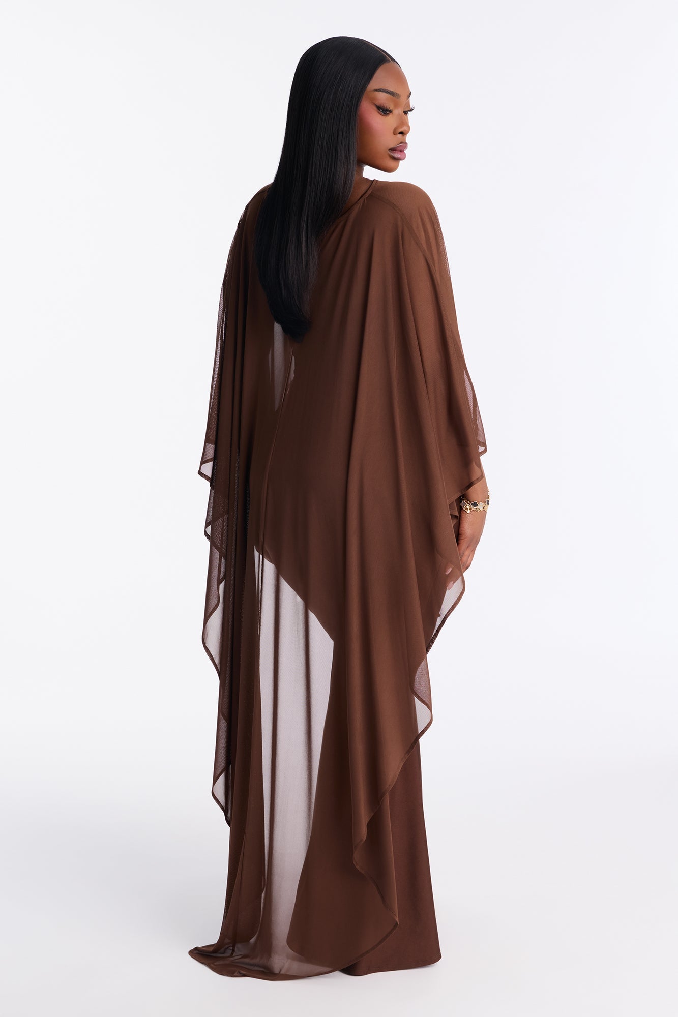 Staying True Satin Maxi Dress - Chocolate