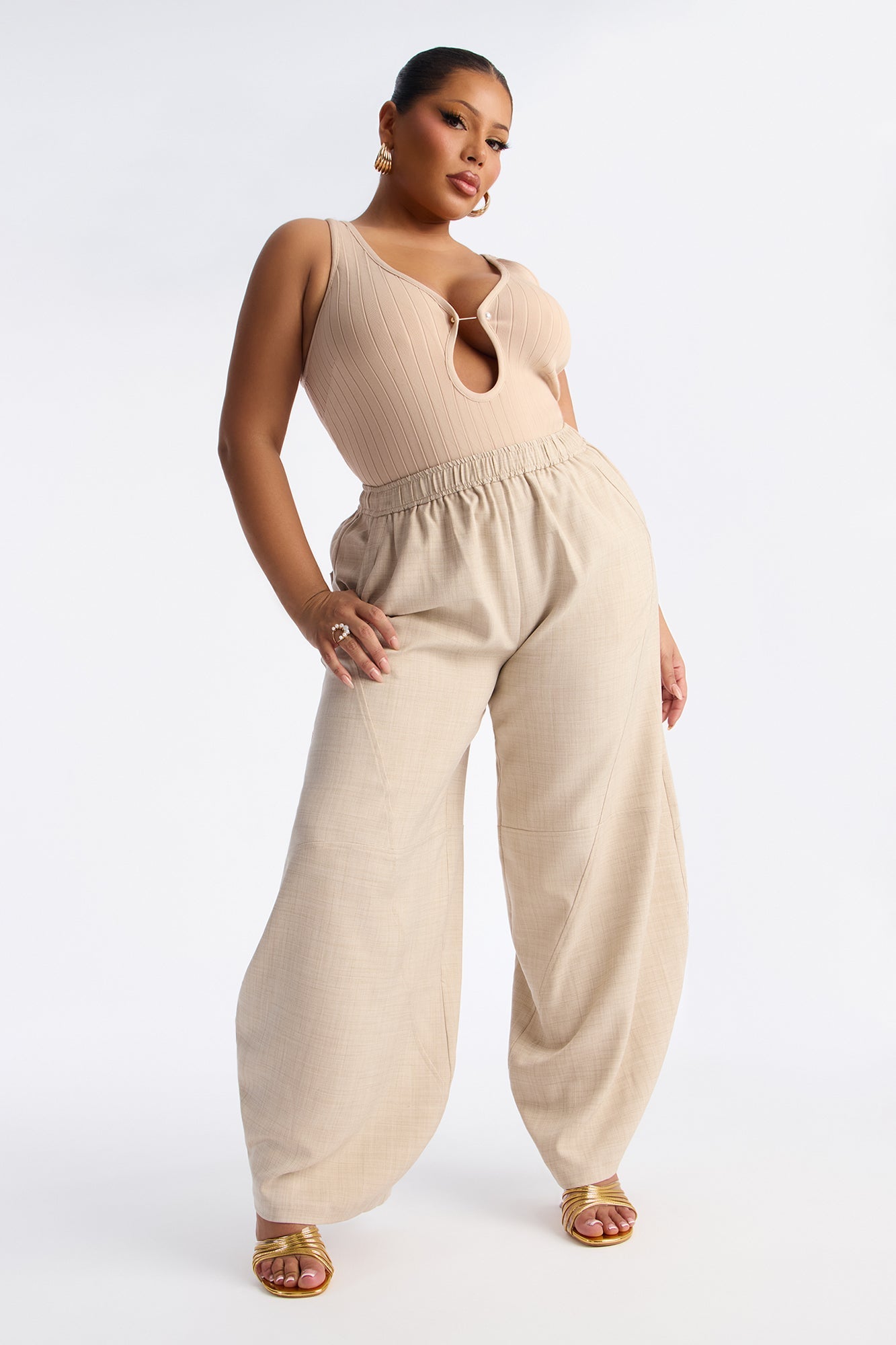 Boardwalk Breeze Barrel Leg Pant 30″ - Cream