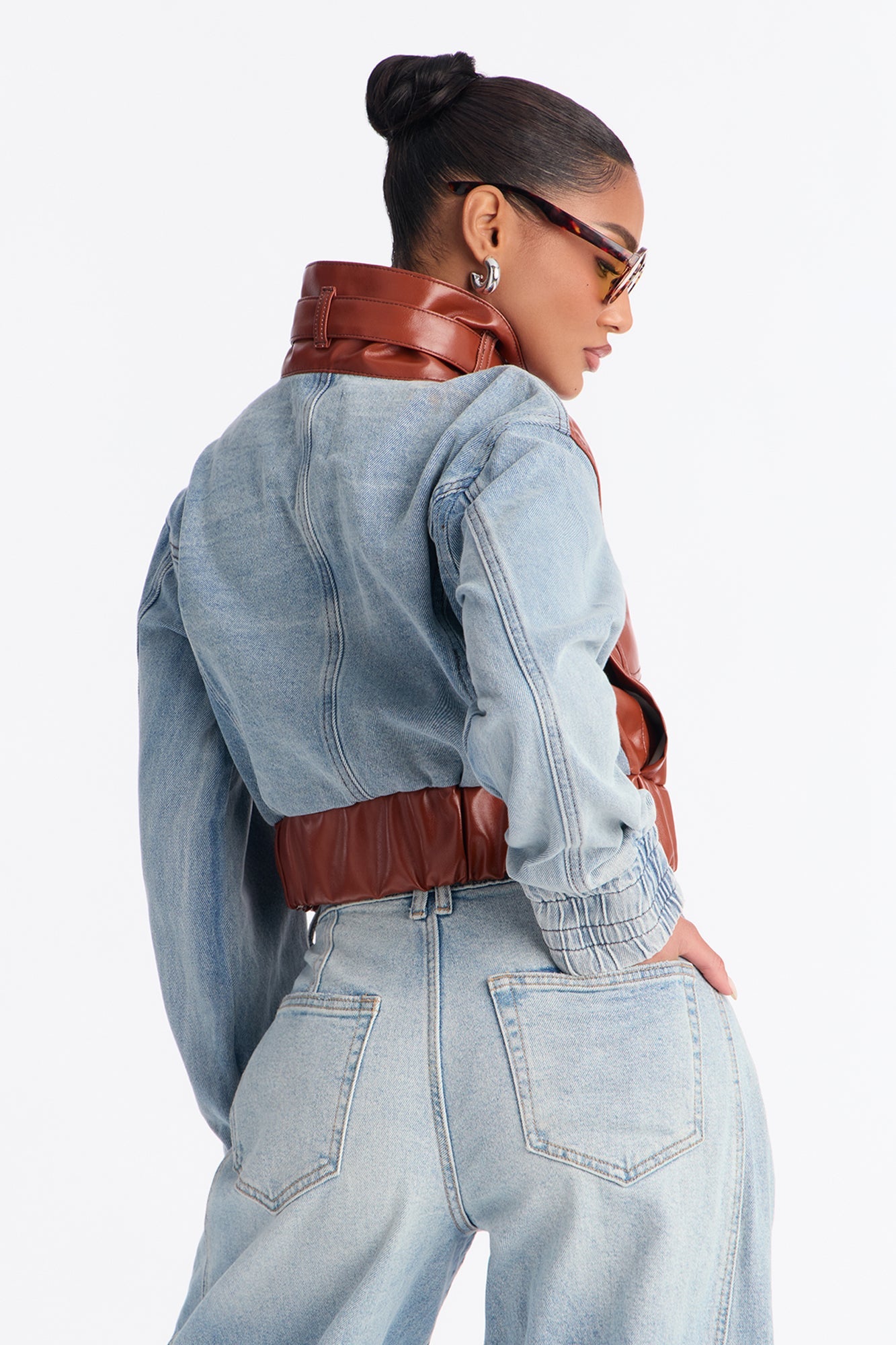 Holland PU Denim Jacket - Light Wash