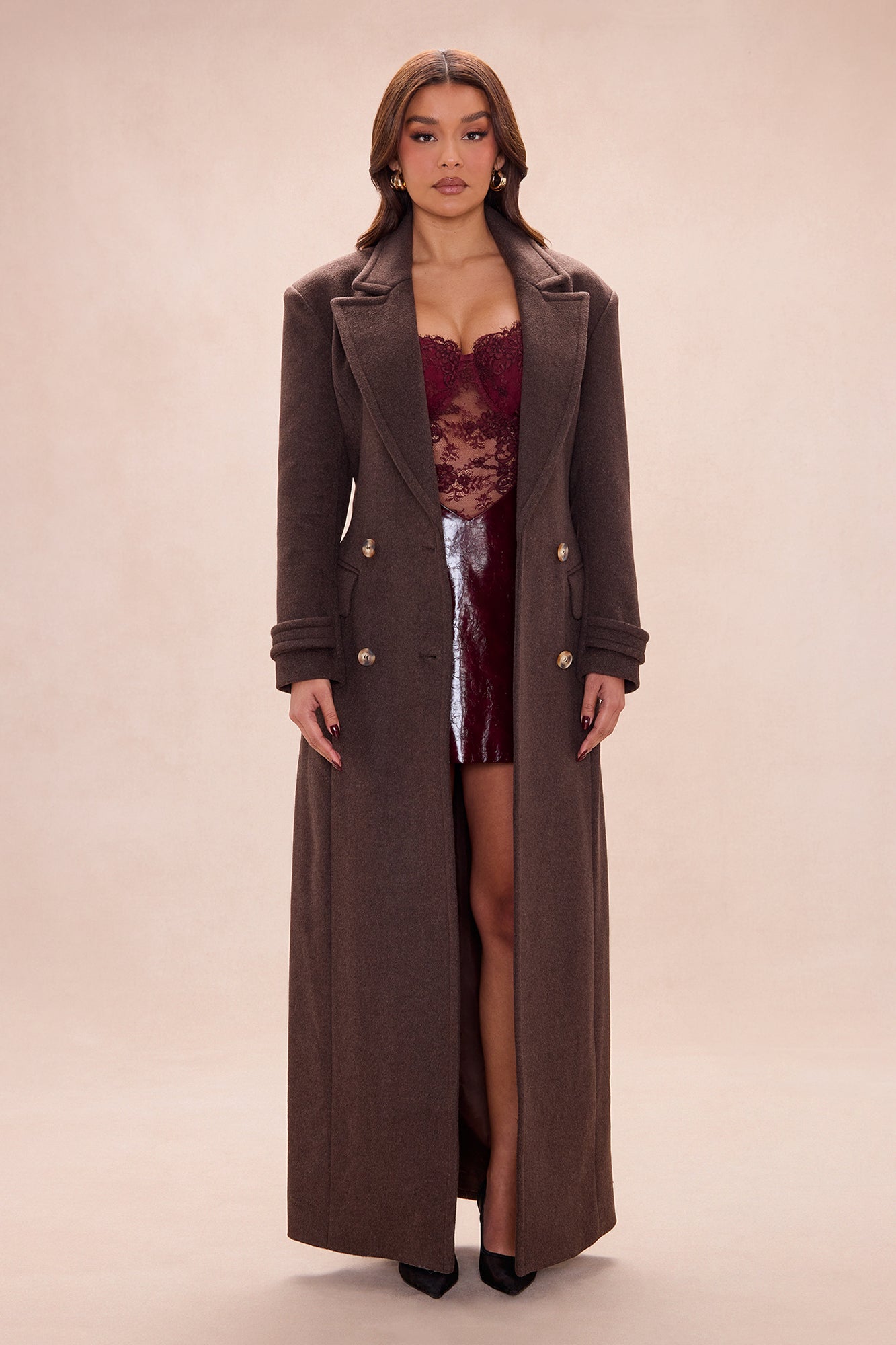 Tyler Double Breasted Wool Coat - Brown