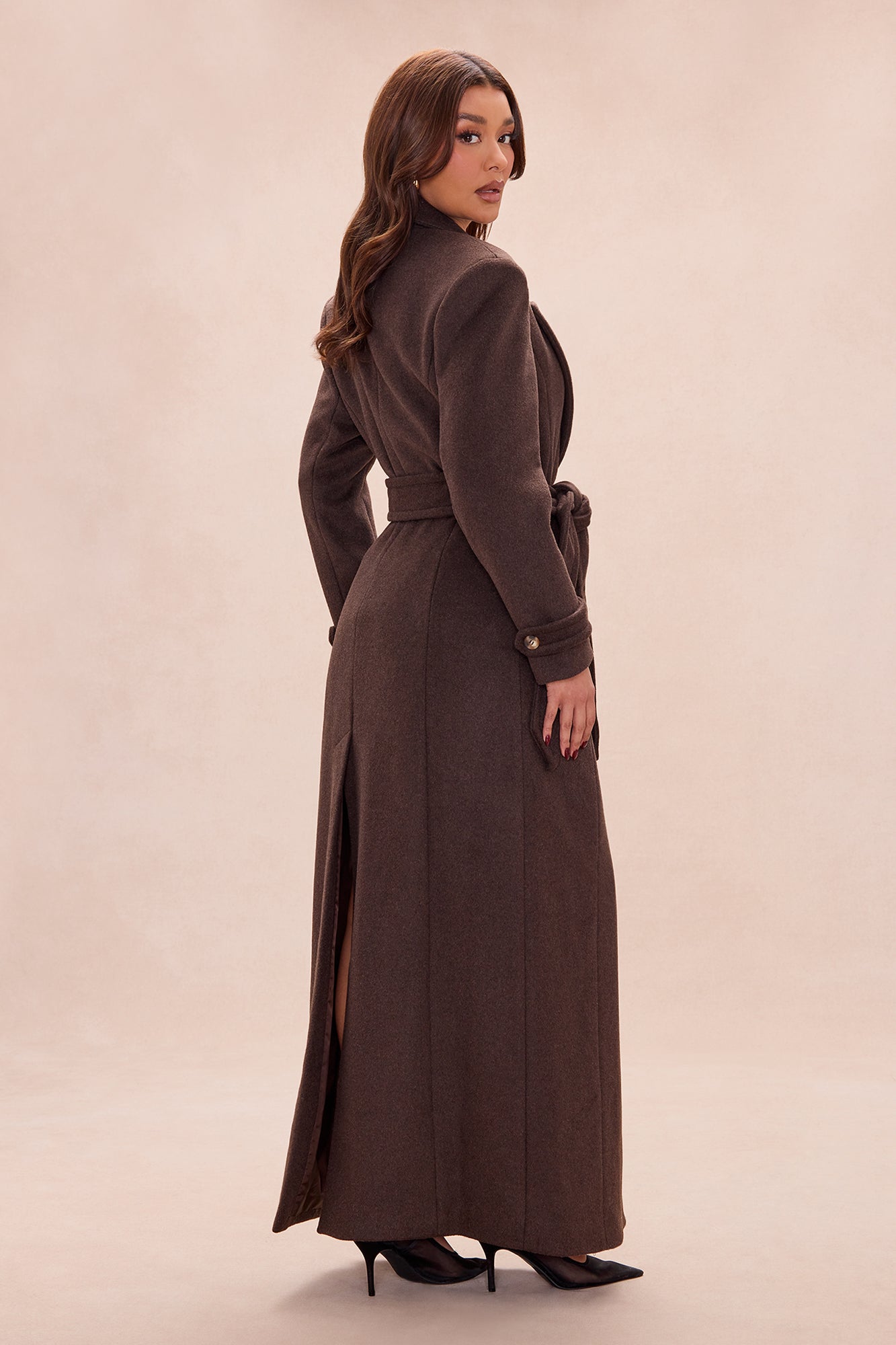 Tyler Double Breasted Wool Coat - Brown
