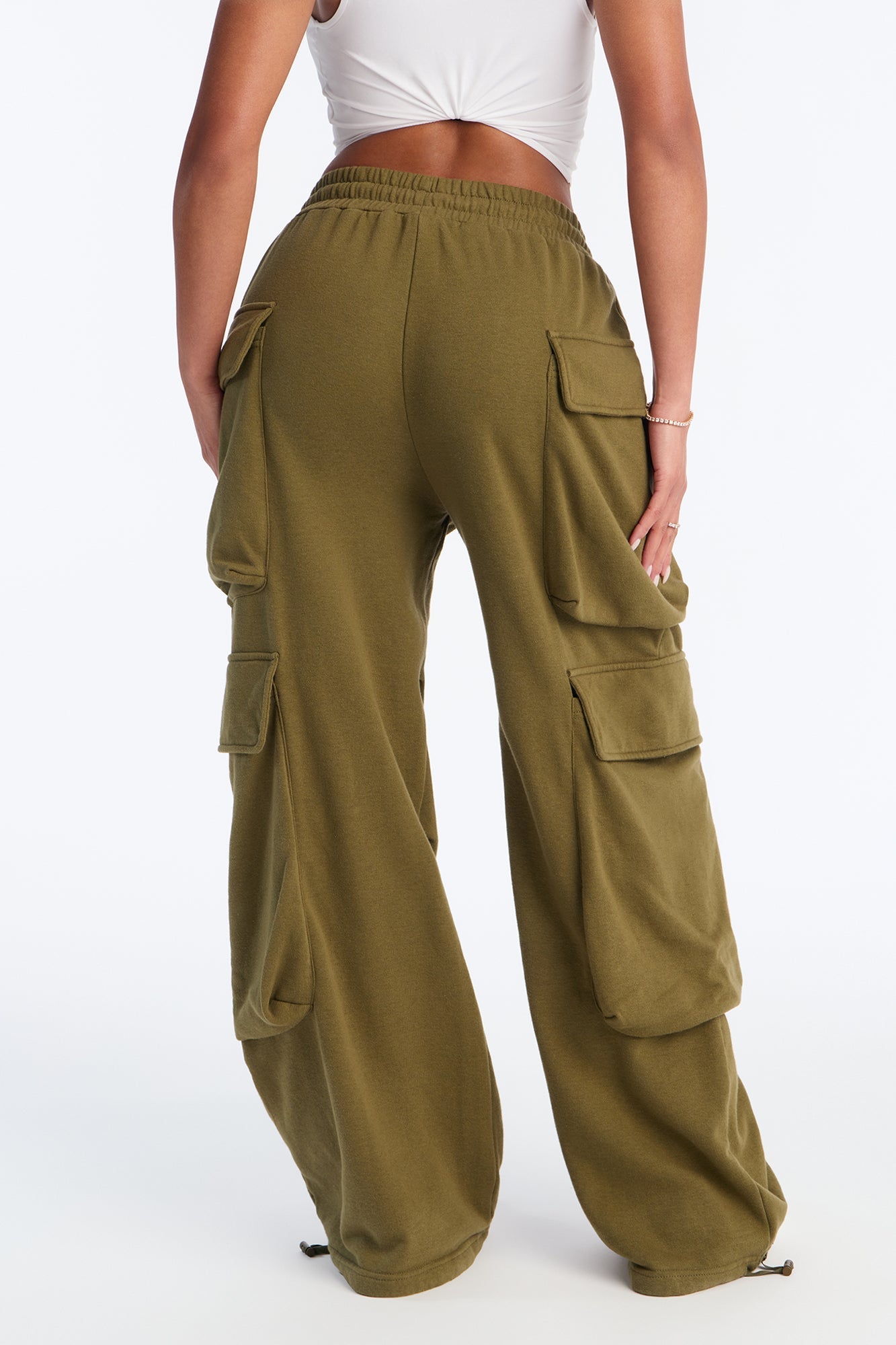 Kayla Cargo Sweatpants - Olive