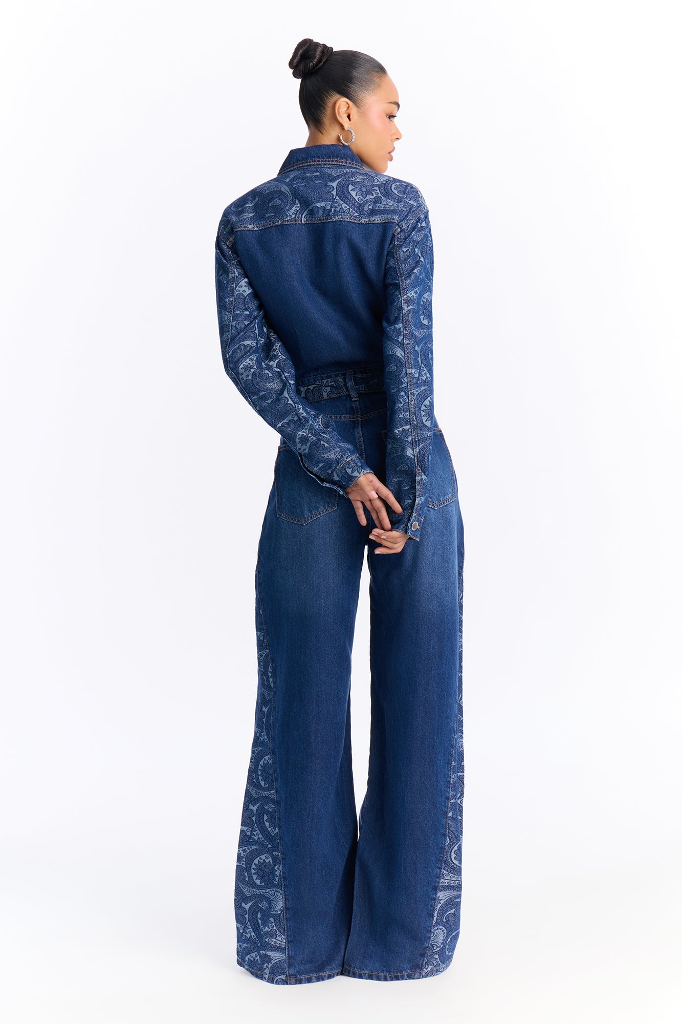 Jenny Belted Wide Leg Jumpsuit - Denim
