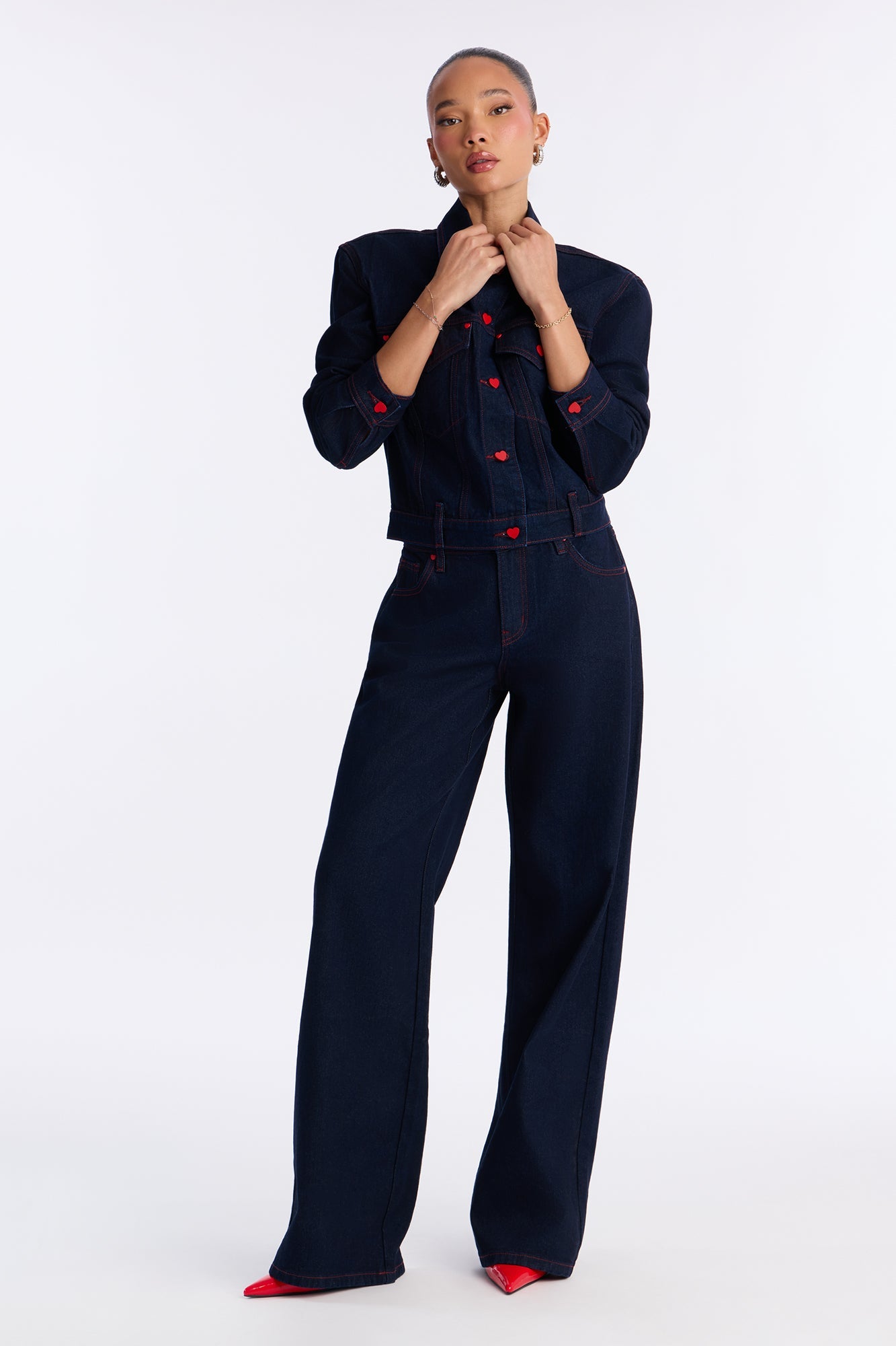 Love Language Wide Leg Jeans - Rinse Blue Wash